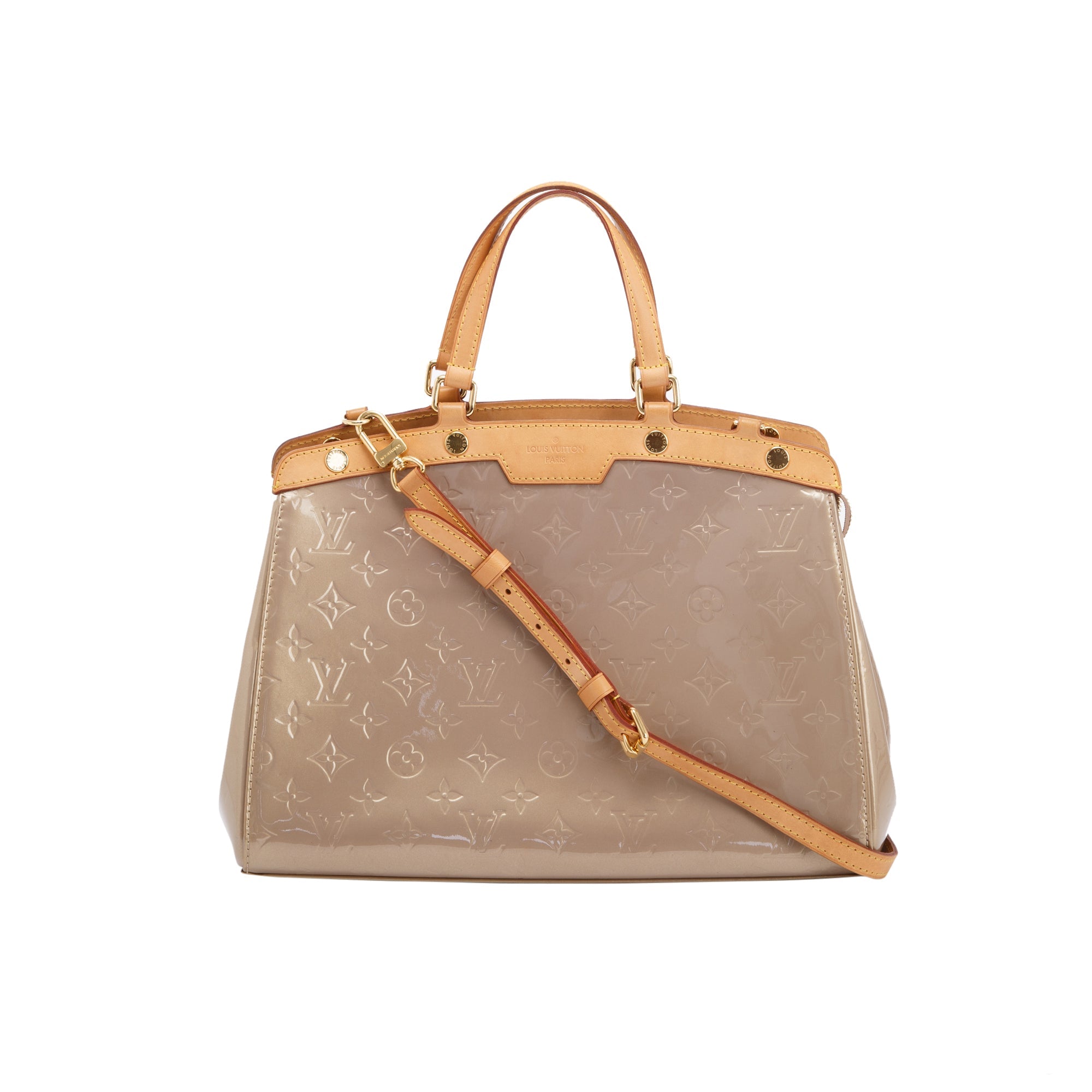 Louis Vuitton Neutral Monogram Vernis Brea MM w/ Strap