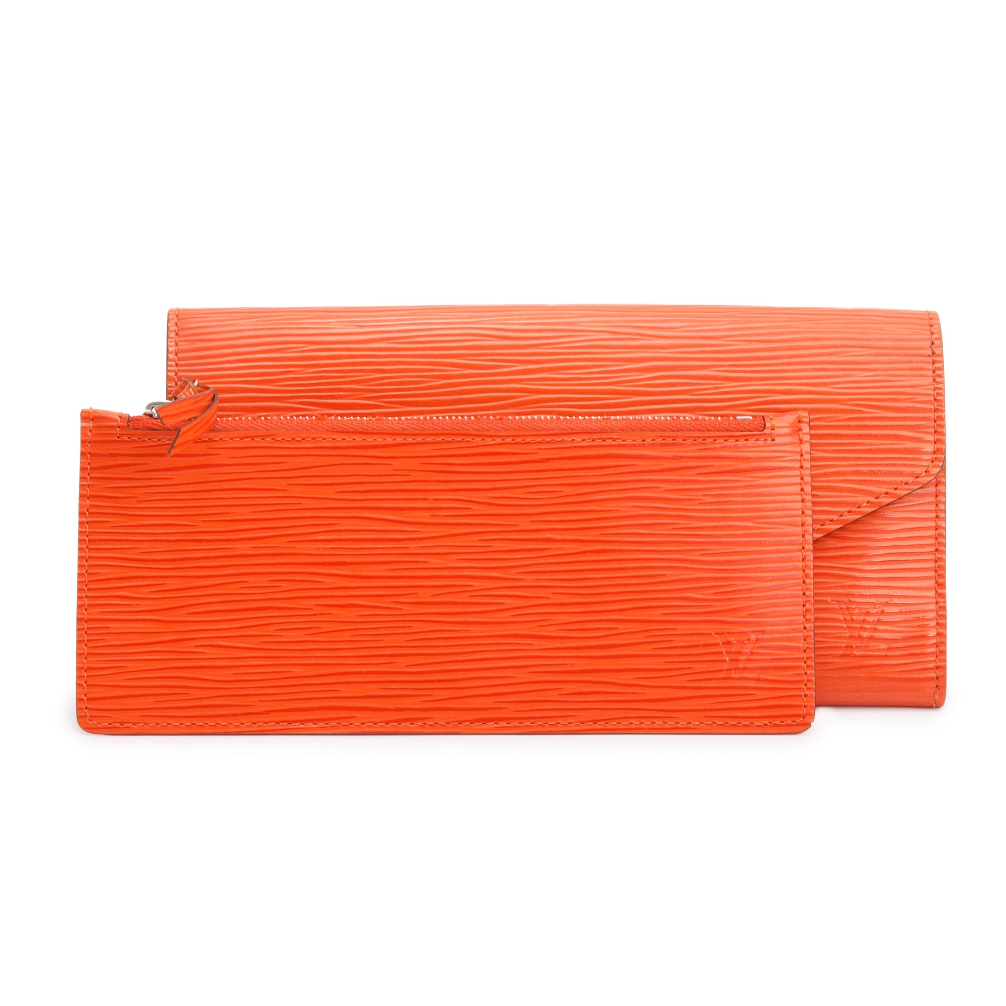 Louis Vuitton Orange Epi Leather Josephine Wallet w/ Insert