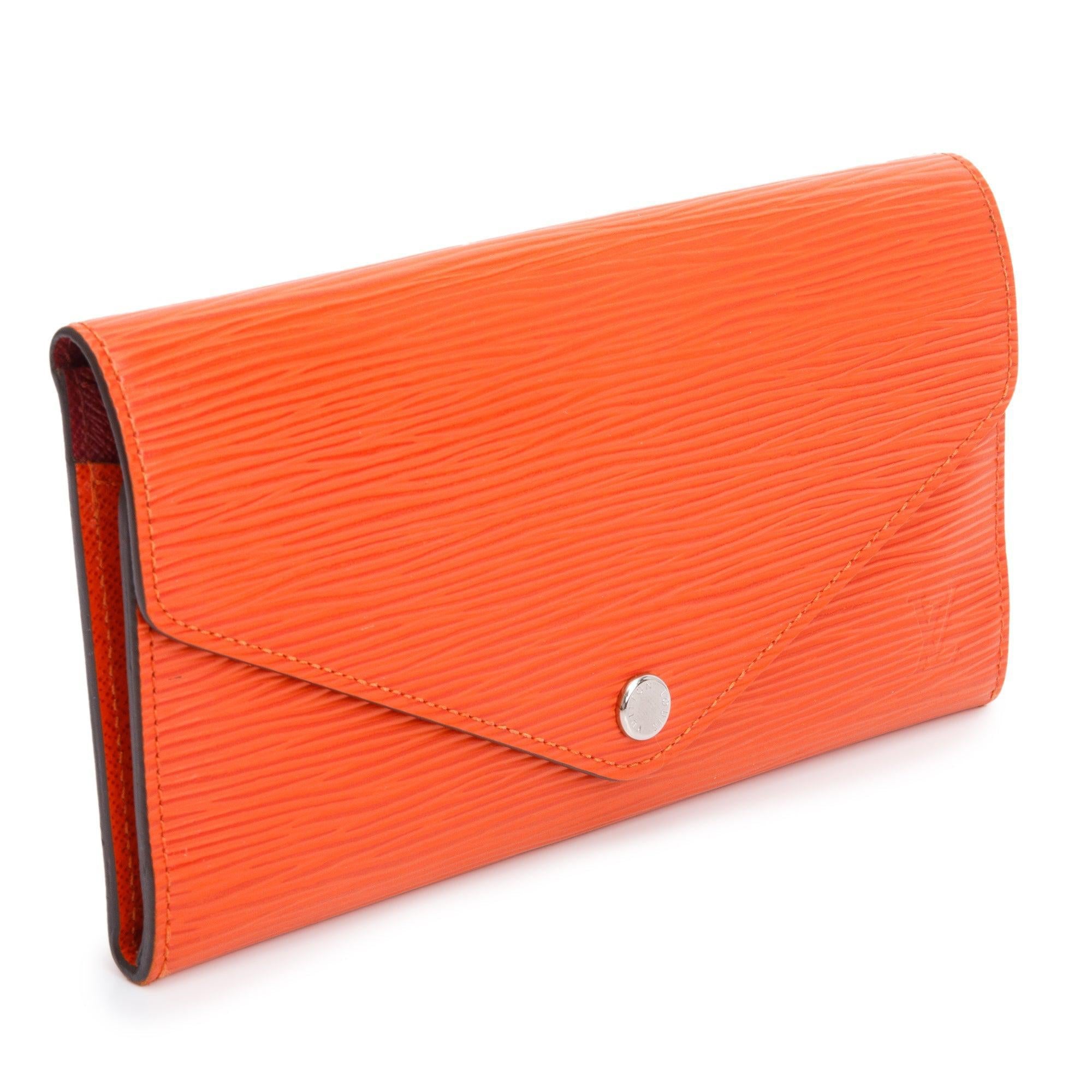 Louis Vuitton Orange Epi Leather Josephine Wallet w/ Insert