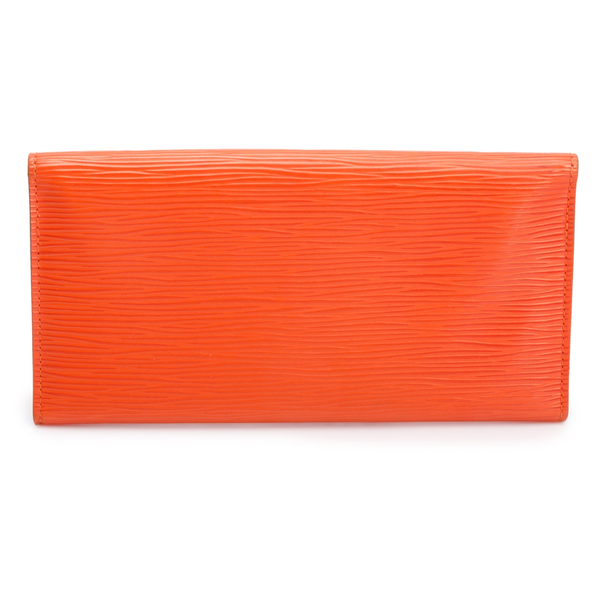 Louis Vuitton Orange Epi Leather Josephine Wallet w/ Insert