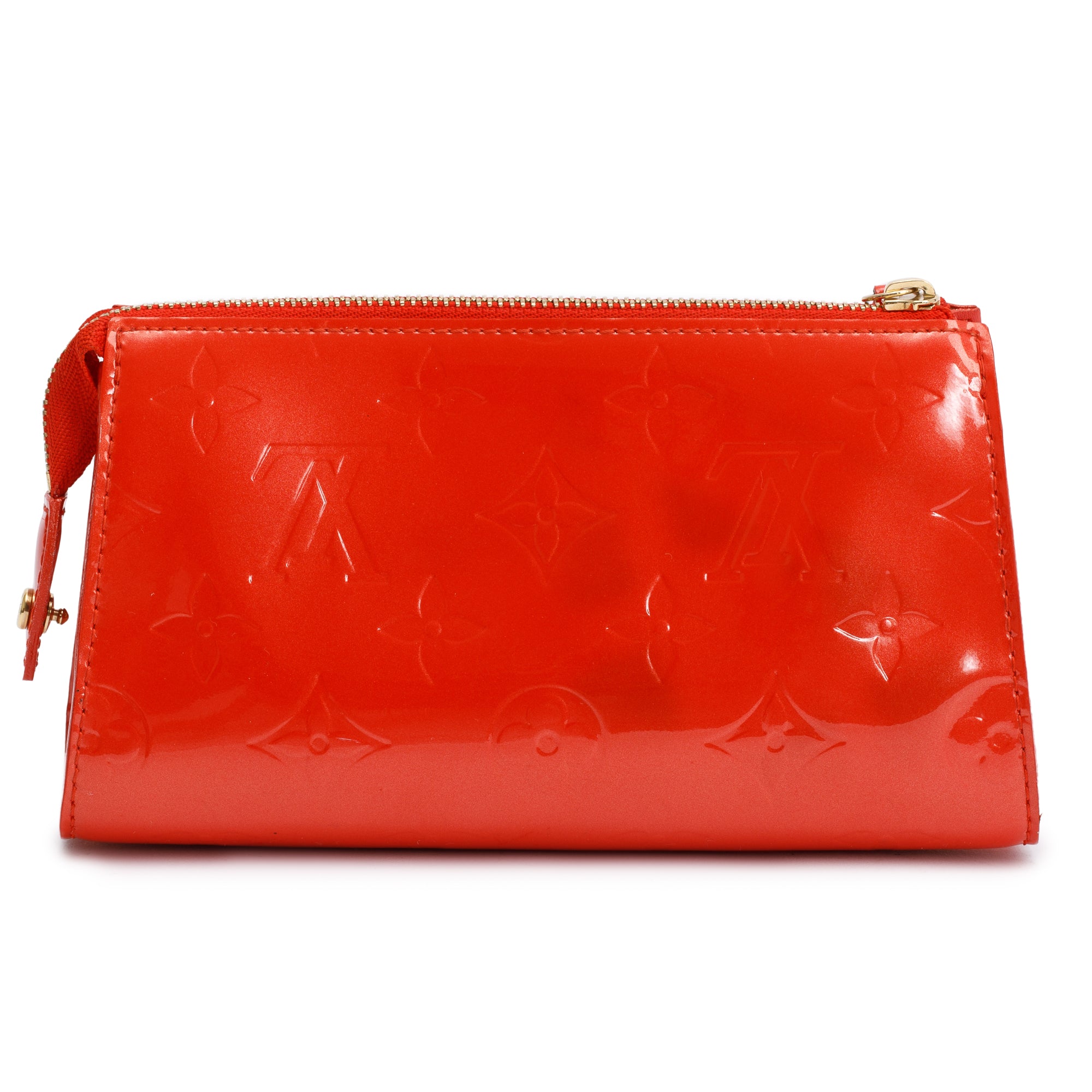 Louis Vuitton Orange Monogram Vernis Leather Trousse Cosmetic Pouch