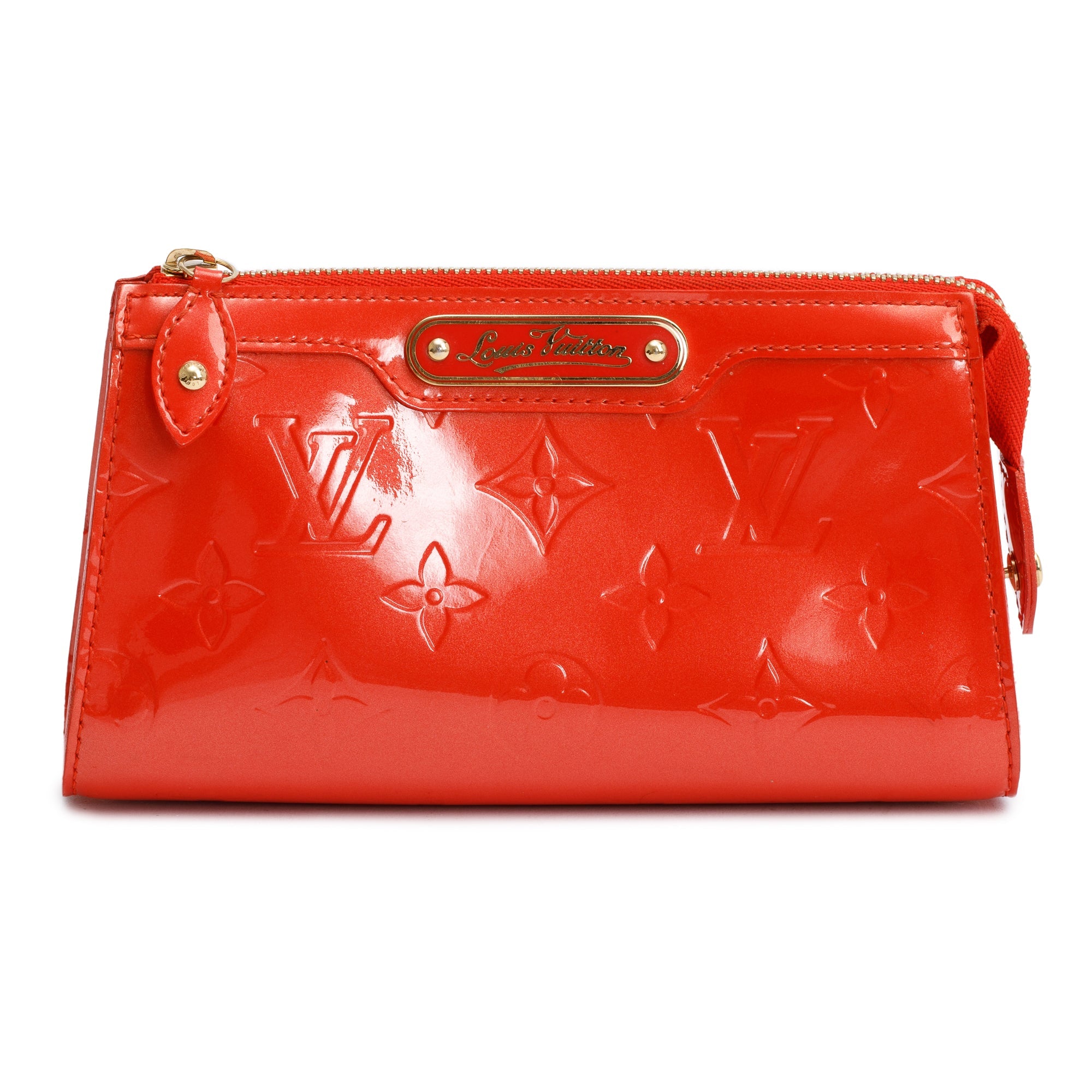 Louis Vuitton Orange Monogram Vernis Leather Trousse Cosmetic Pouch