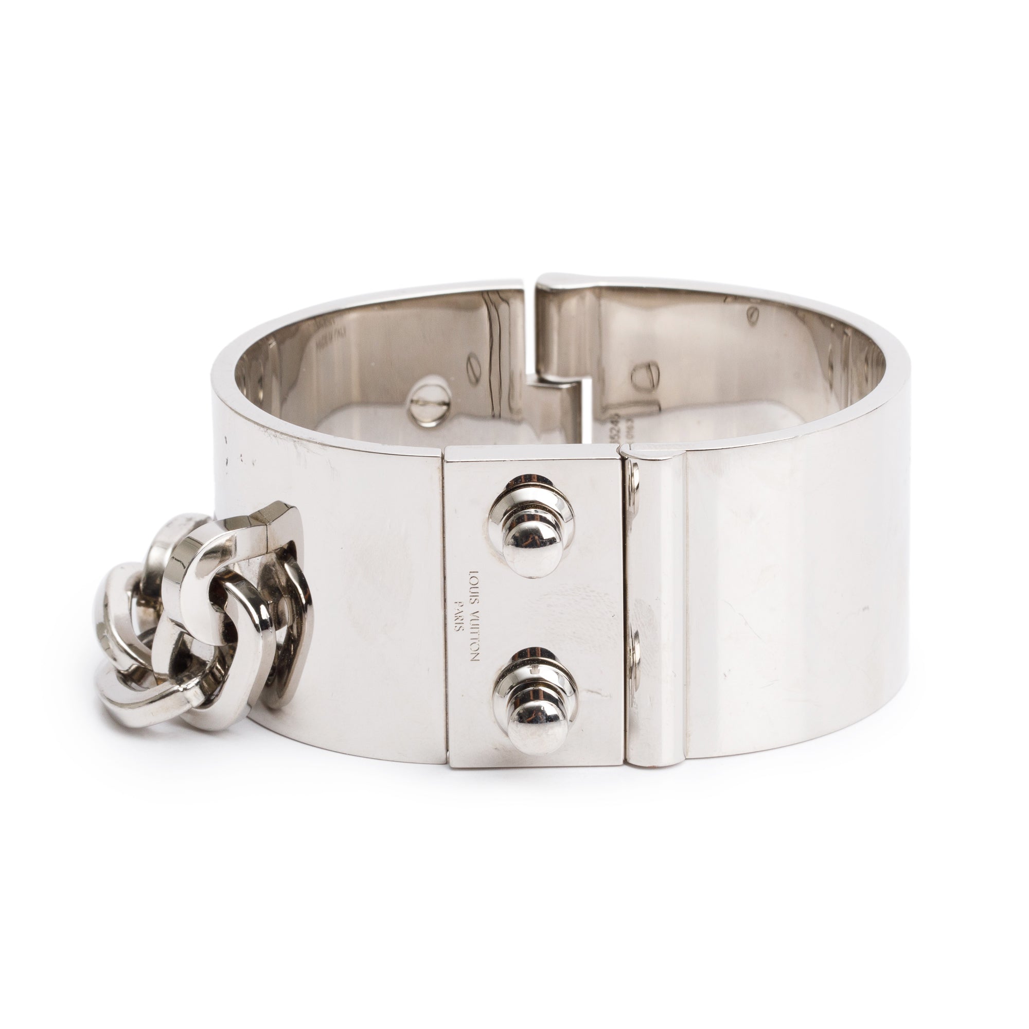 Louis Vuitton Palladium Plated Lock Me Manchette Bracelet
