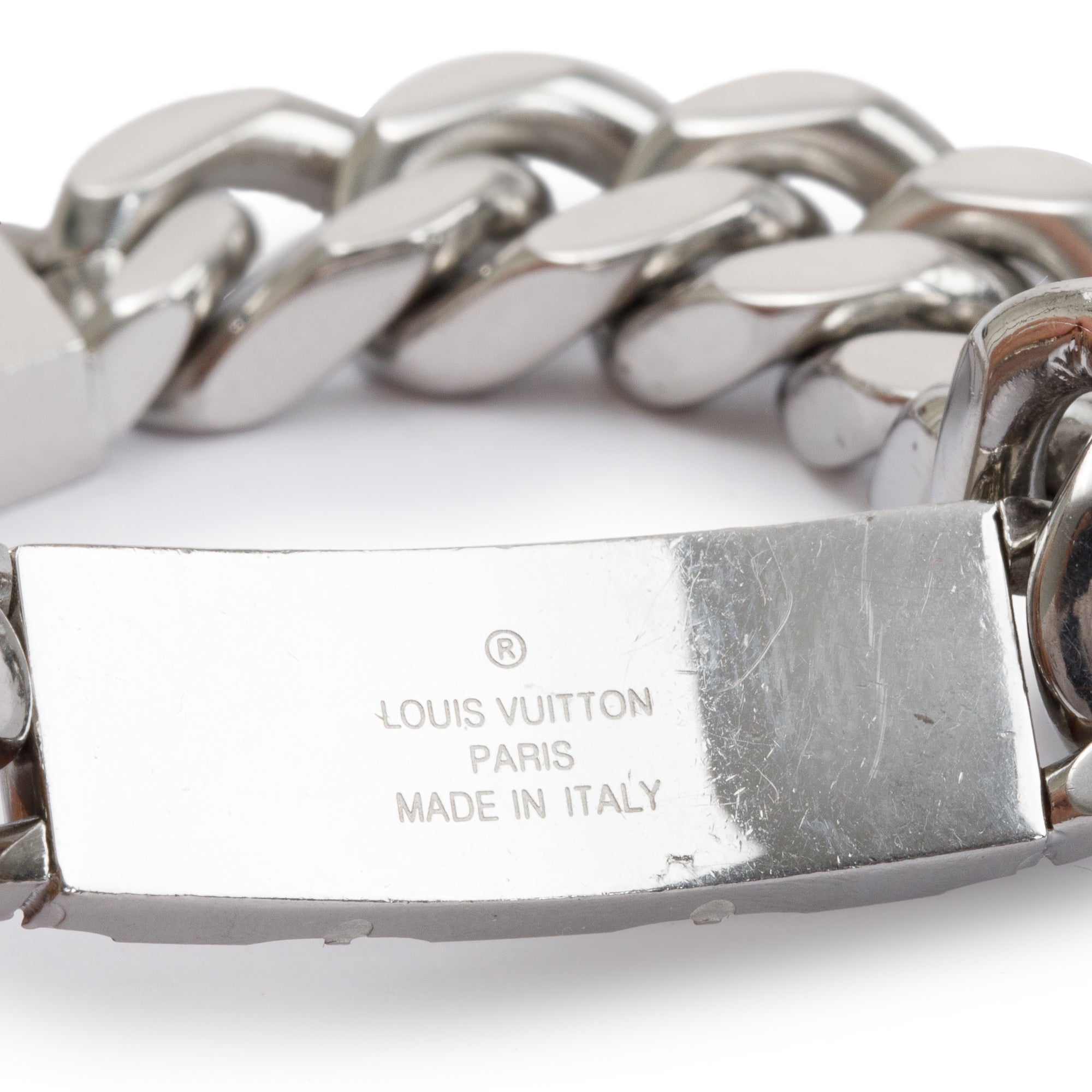 Louis Vuitton Palladium Plated Metal Monogram Chain Bracelet