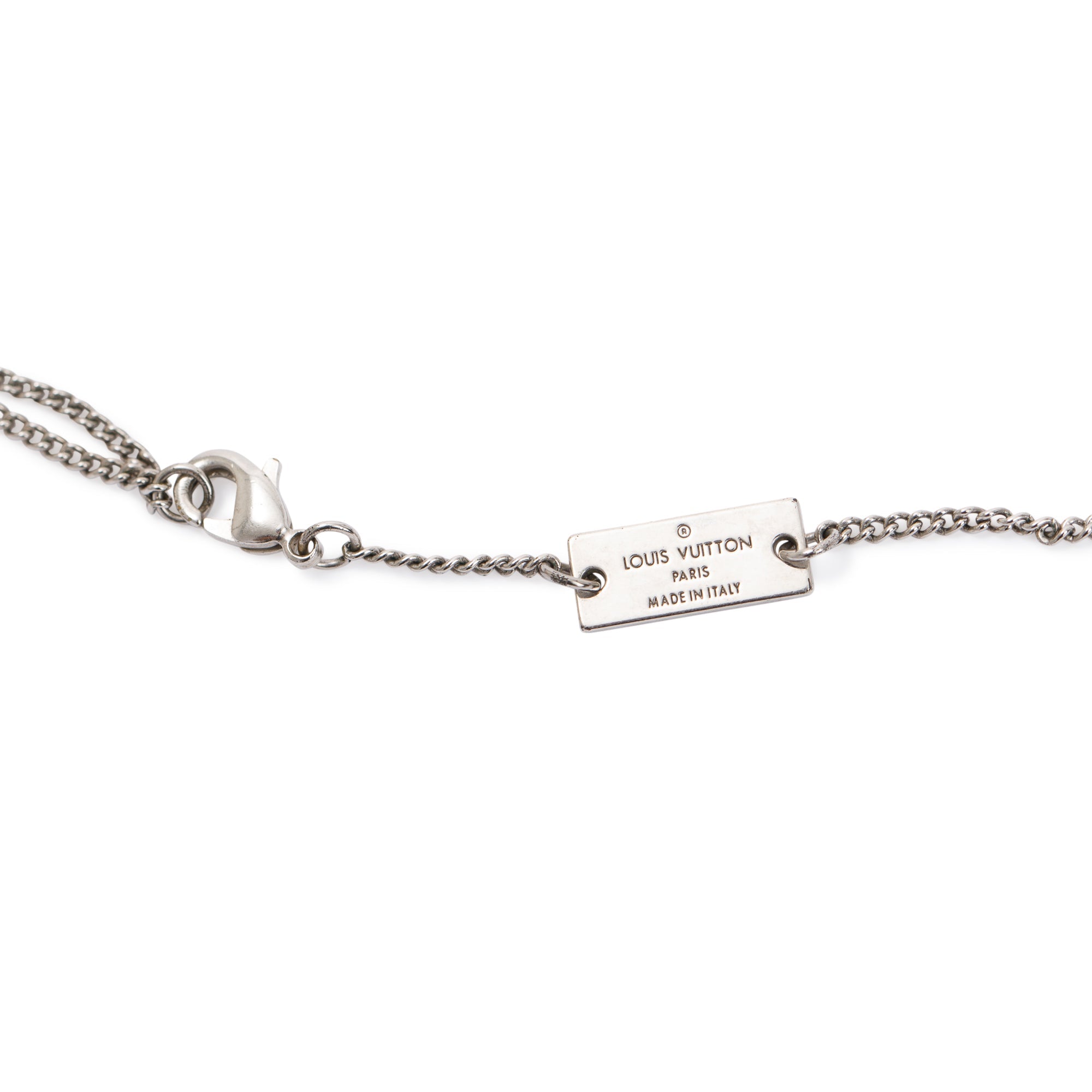 Louis Vuitton Palladium-Plated Monogram Charms Pendant Necklace
