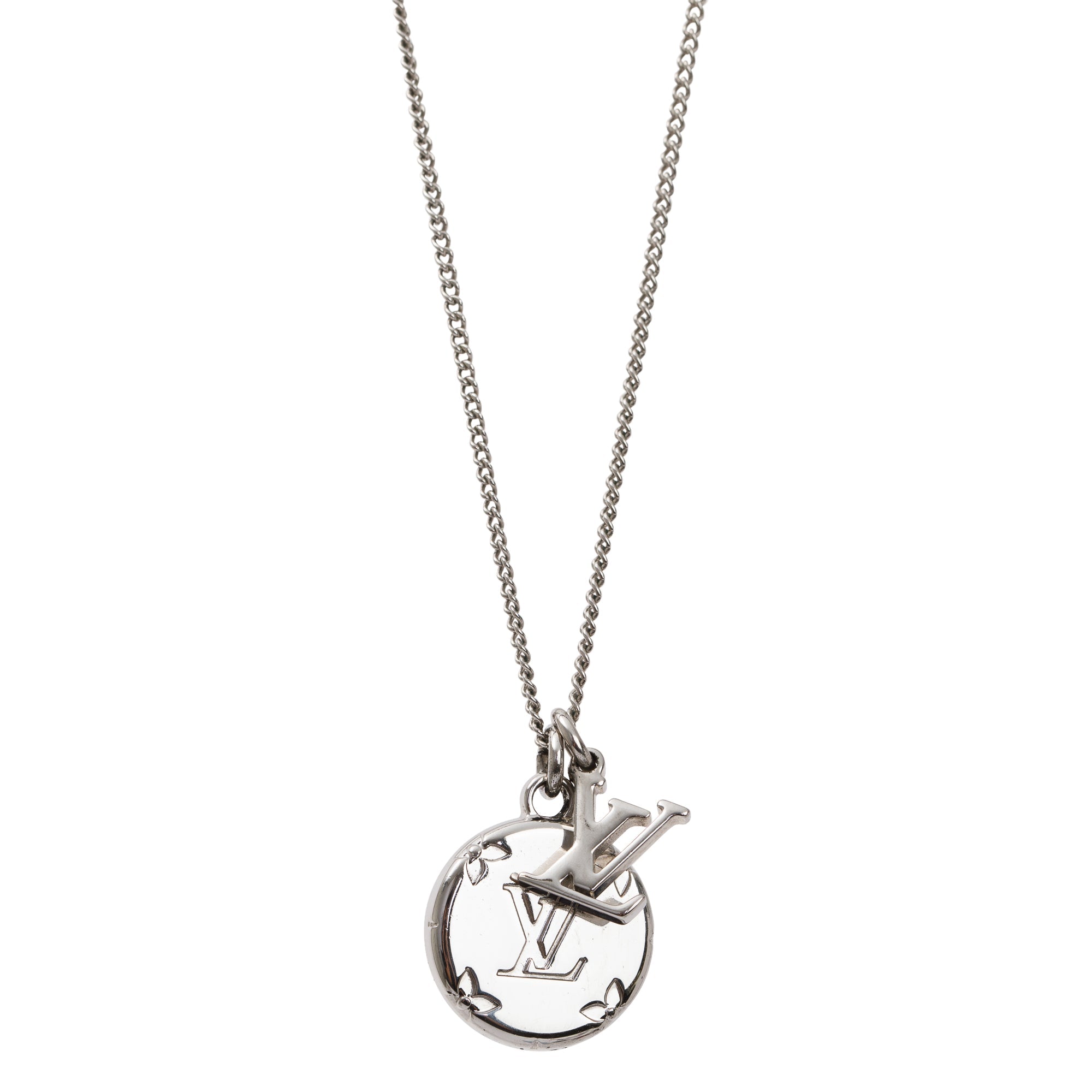 Louis Vuitton Palladium-Plated Monogram Charms Pendant Necklace