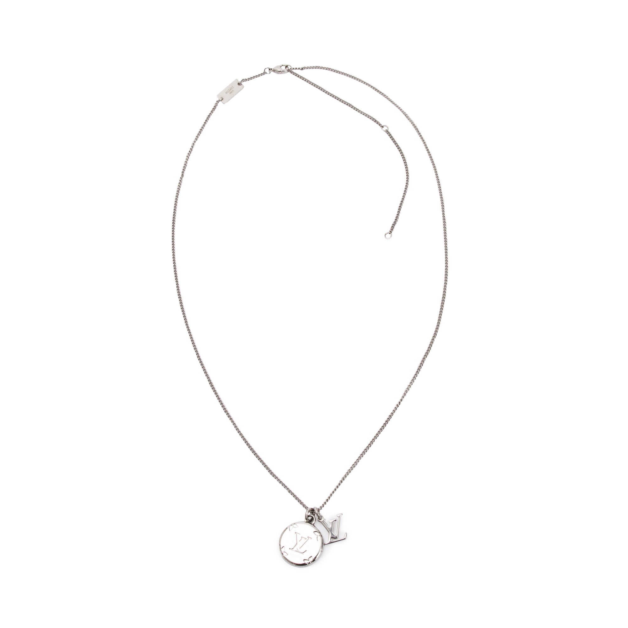 Louis Vuitton Palladium-Plated Monogram Charms Pendant Necklace