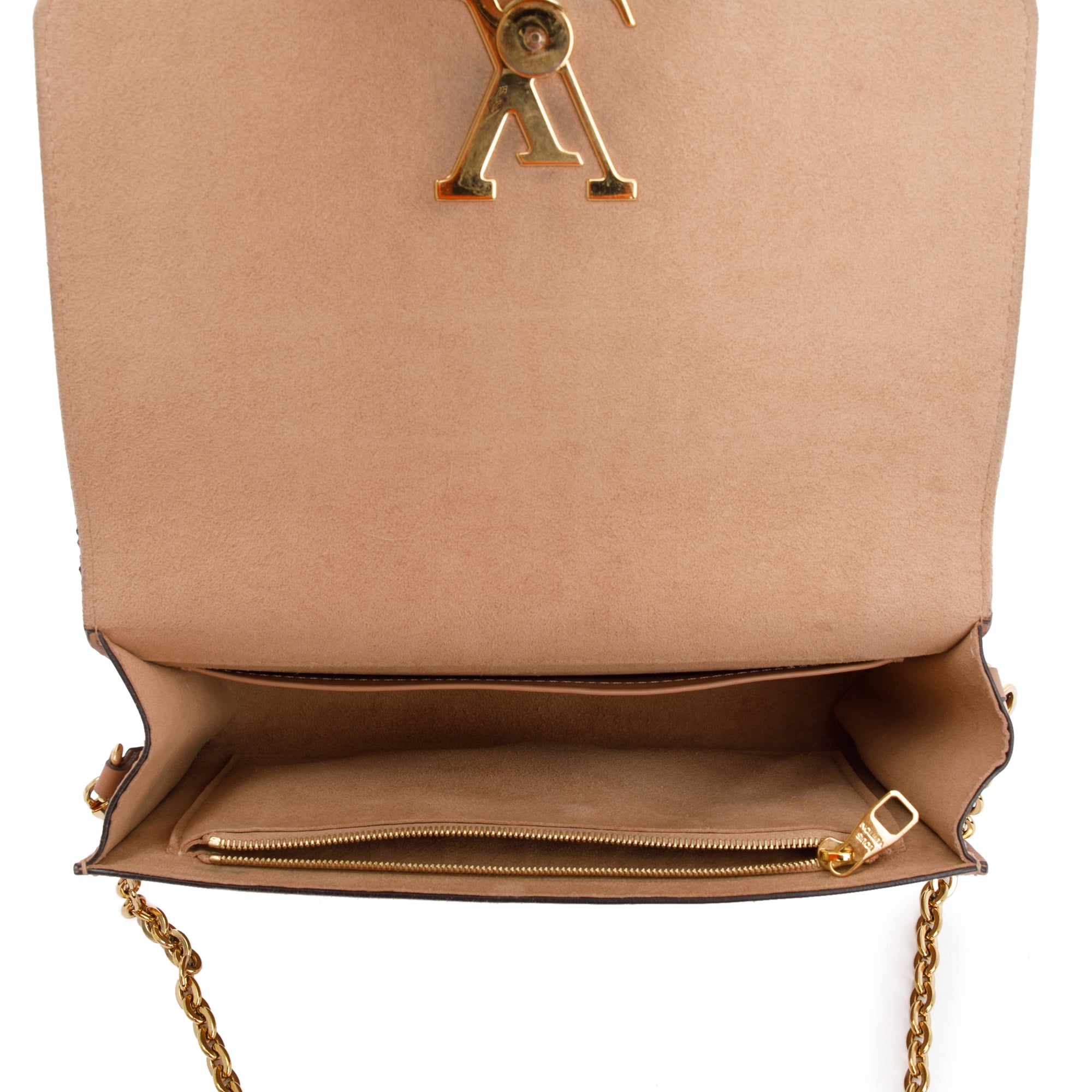 Louis Vuitton Pink Calfskin Louise Chain Clutch GM w/ Box