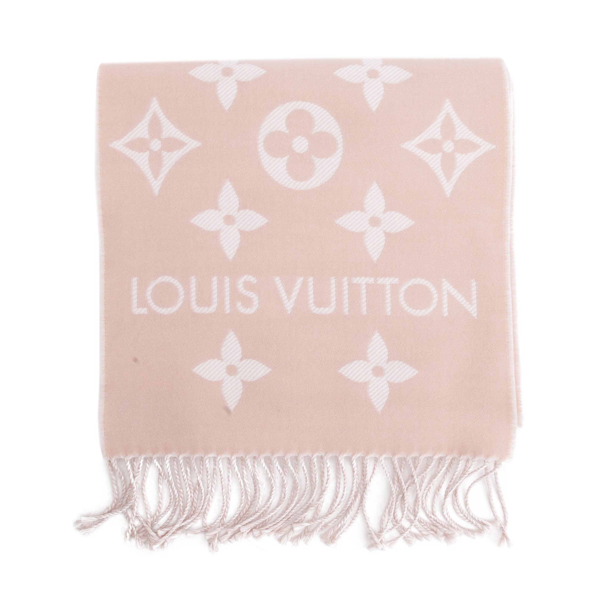 Louis Vuitton Pink LV Essential Monogram Wool Shine Scarf w/ Box