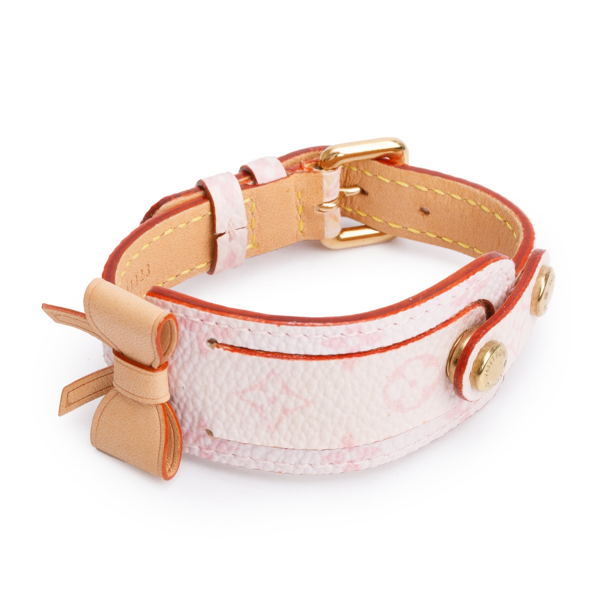 Louis Vuitton Pink Monogram Bow Address ID Wrap Bracelet
