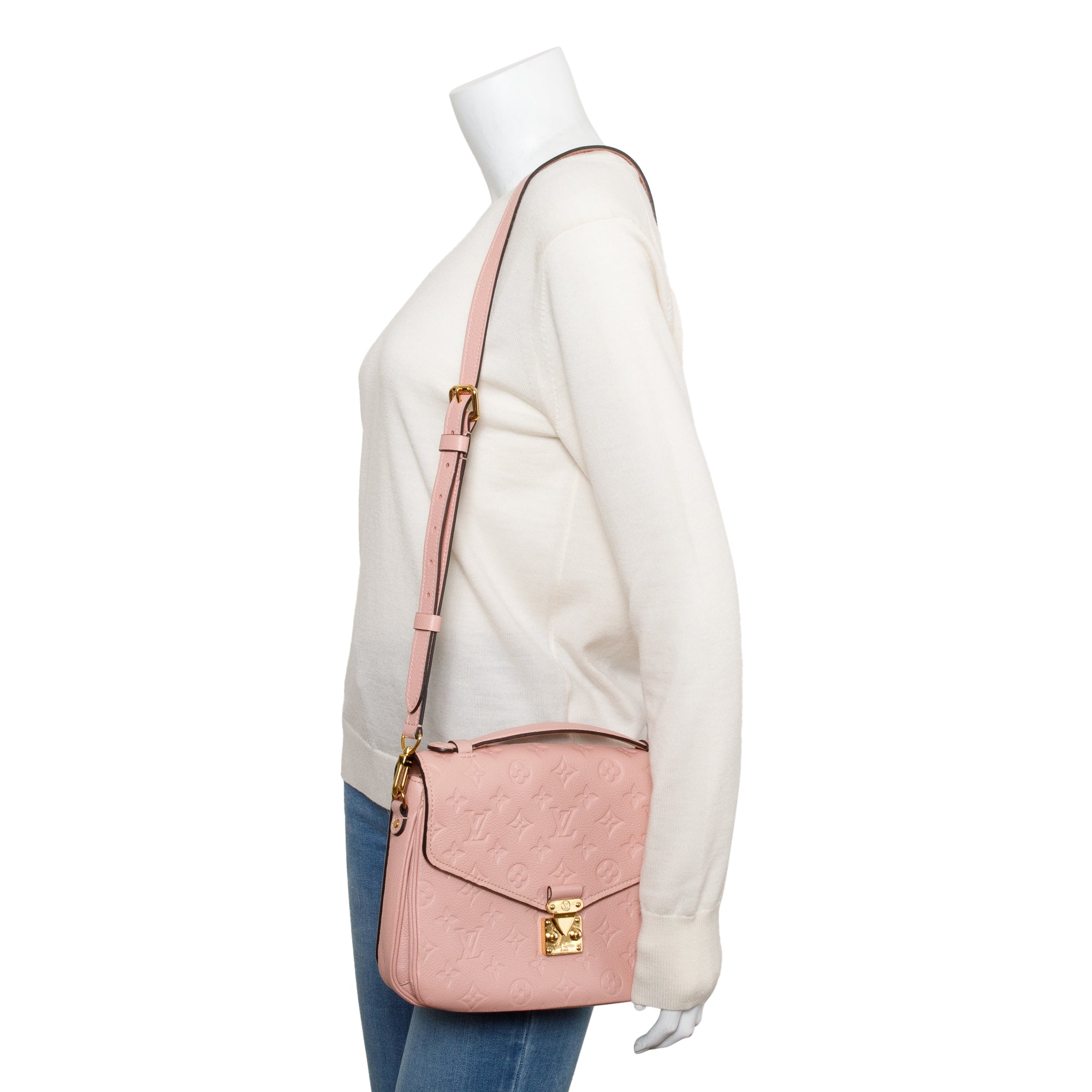 Louis Vuitton Pink Monogram Empreinte Leather Pochette Metis