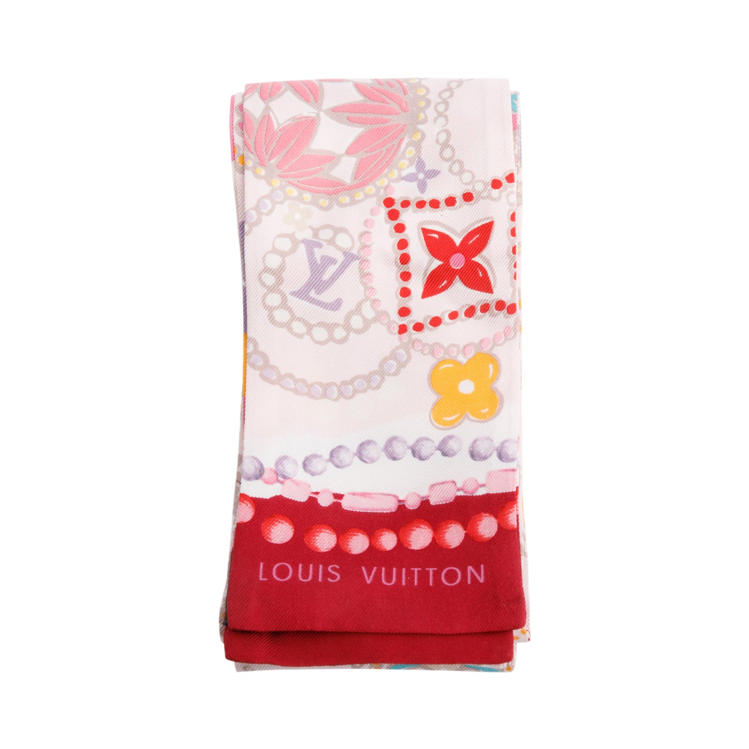 Louis Vuitton Pink & Multicolour Silk Summer Winter Bandeau