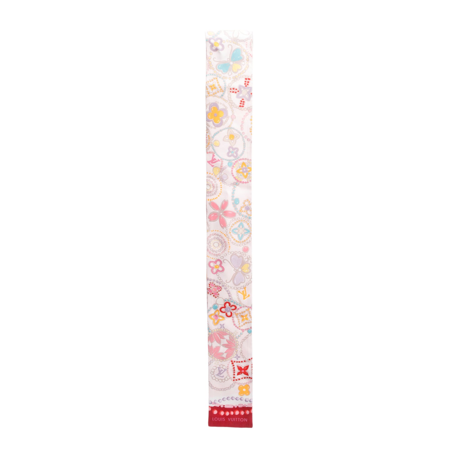 Louis Vuitton Pink & Multicolour Silk Summer Winter Bandeau