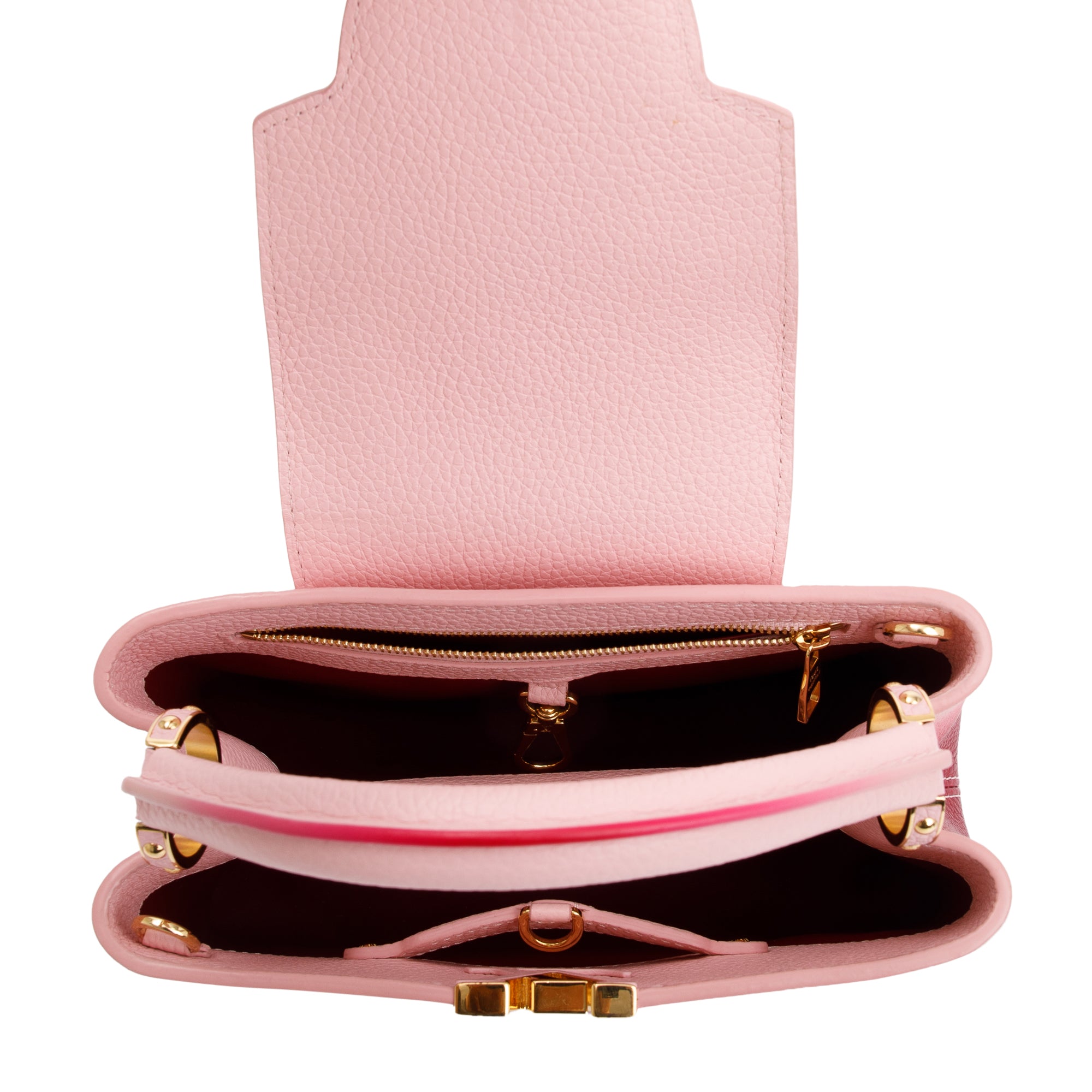 Louis Vuitton Pink Ombre Calfskin Leather Capucines BB w/ Strap