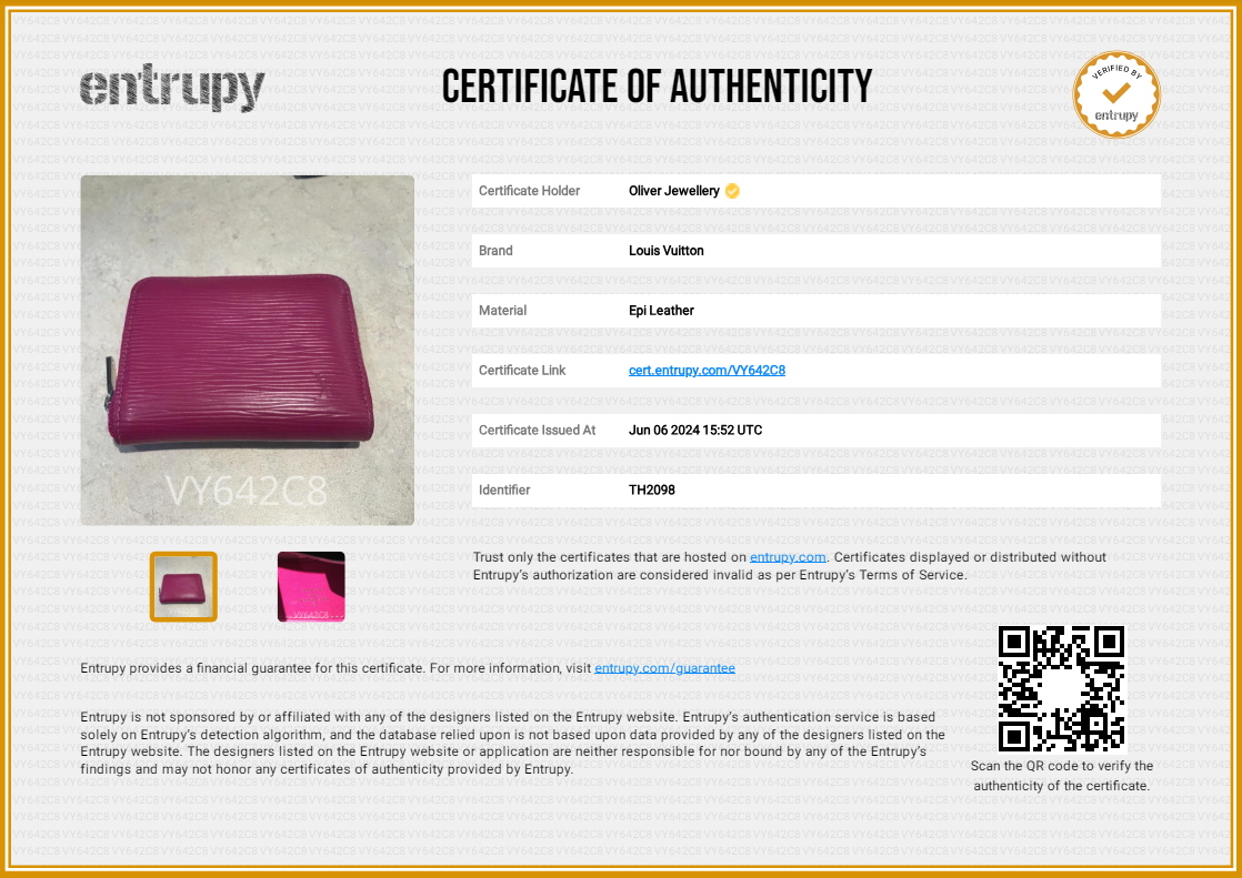 Louis Vuitton Purple Epi Leather Coin Purse