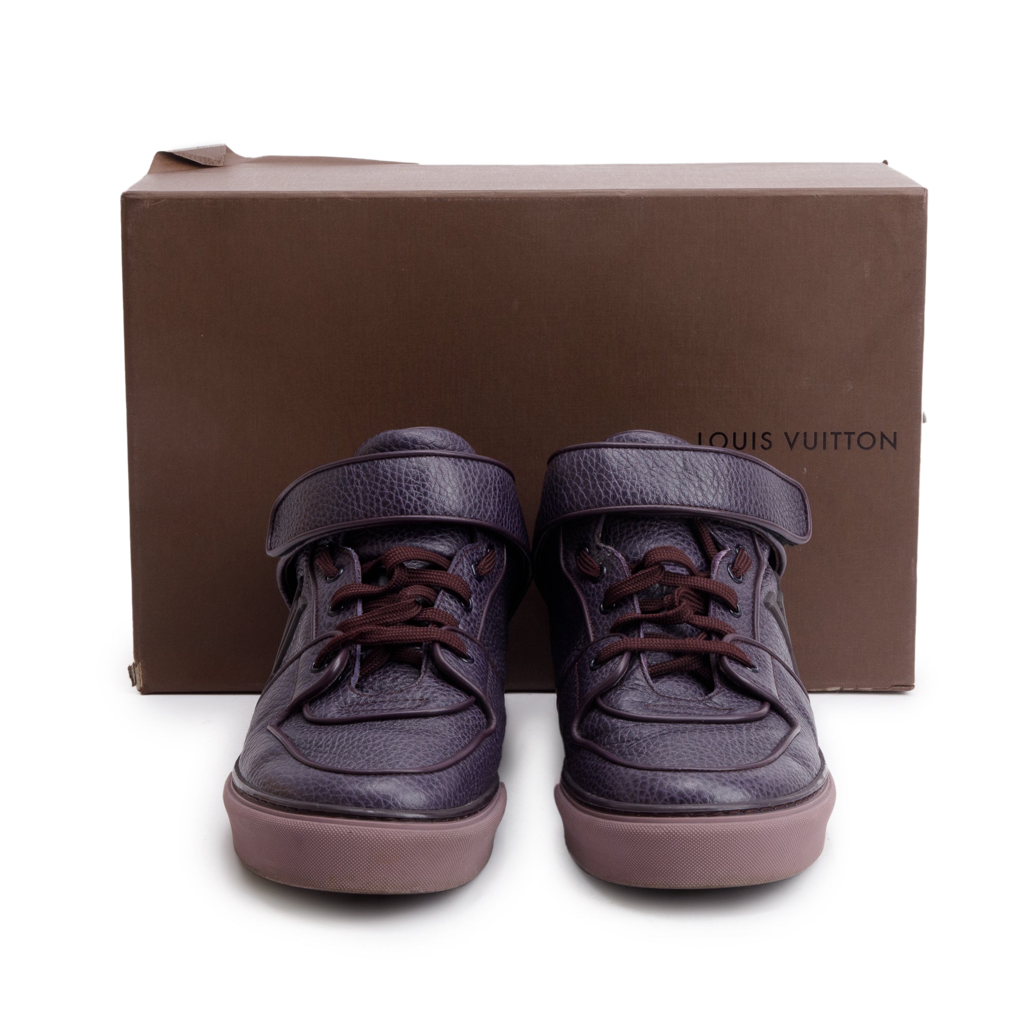 Louis Vuitton Purple Leather Acapulco Mid-Top Sneakers, Size 8.5 w/ Box