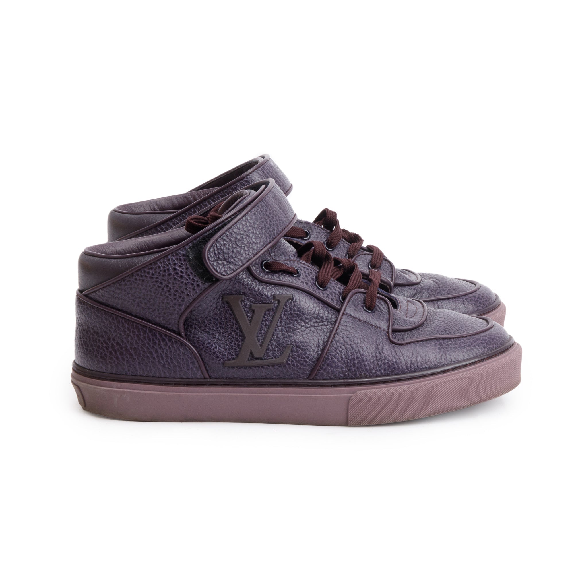 Louis Vuitton Purple Leather Acapulco Mid-Top Sneakers, Size 8.5 w/ Box