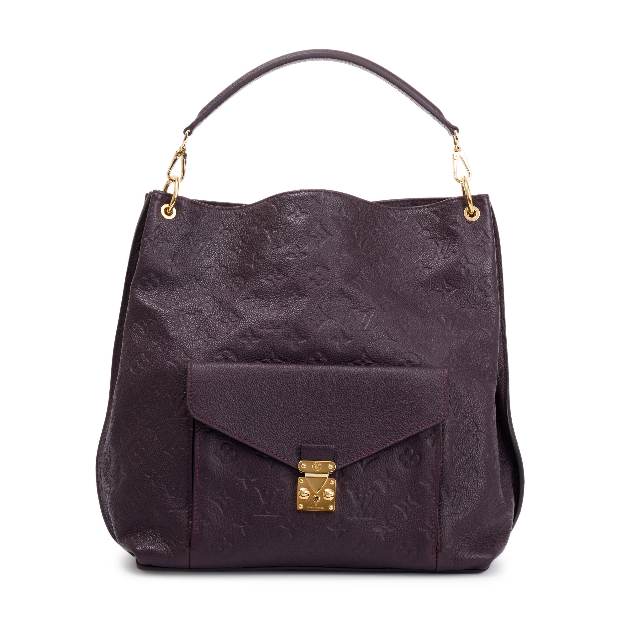 Louis Vuitton Purple Monogram Empreinte Leather Metis Hobo w/ Strap & Box