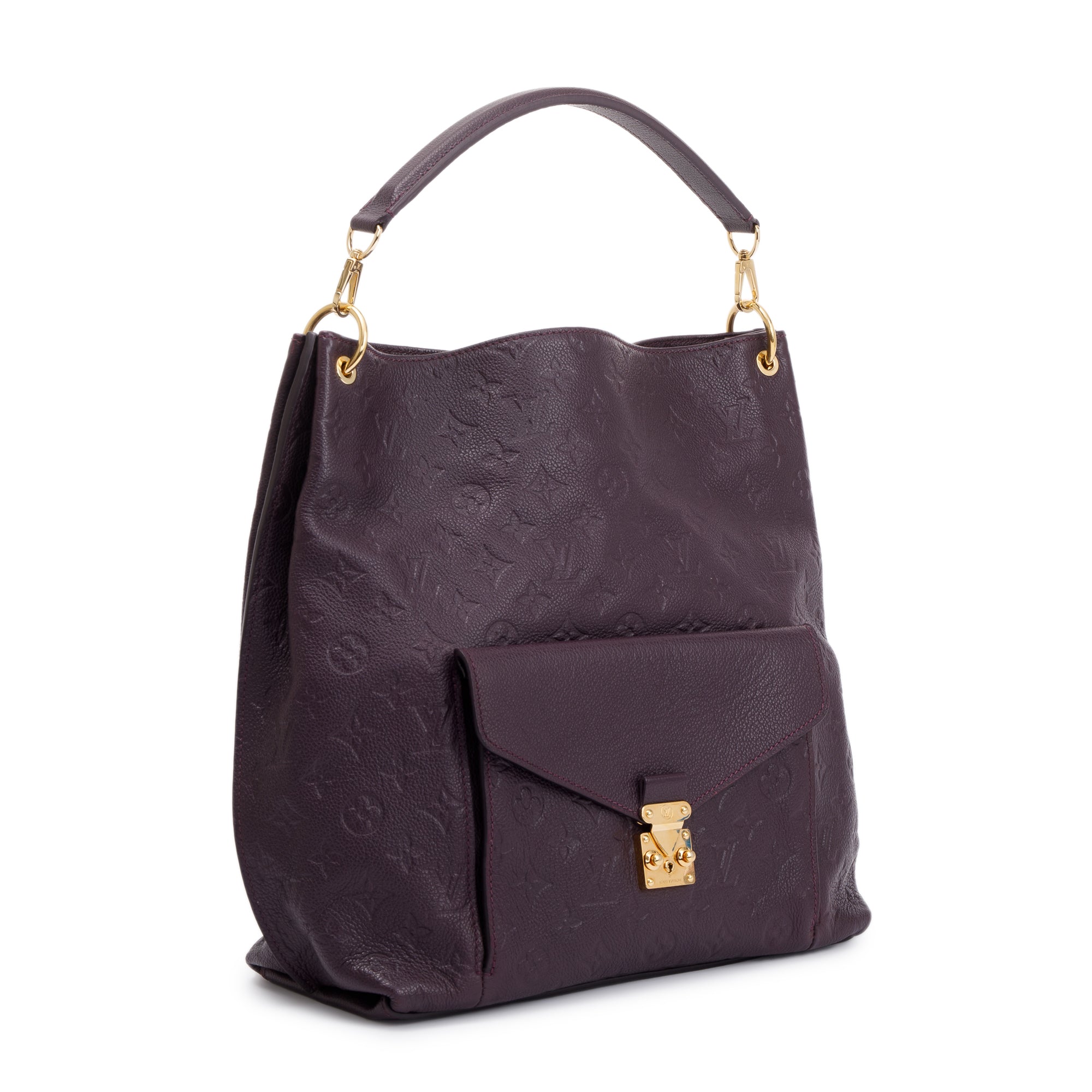 Louis Vuitton Purple Monogram Empreinte Leather Metis Hobo w/ Strap & Box