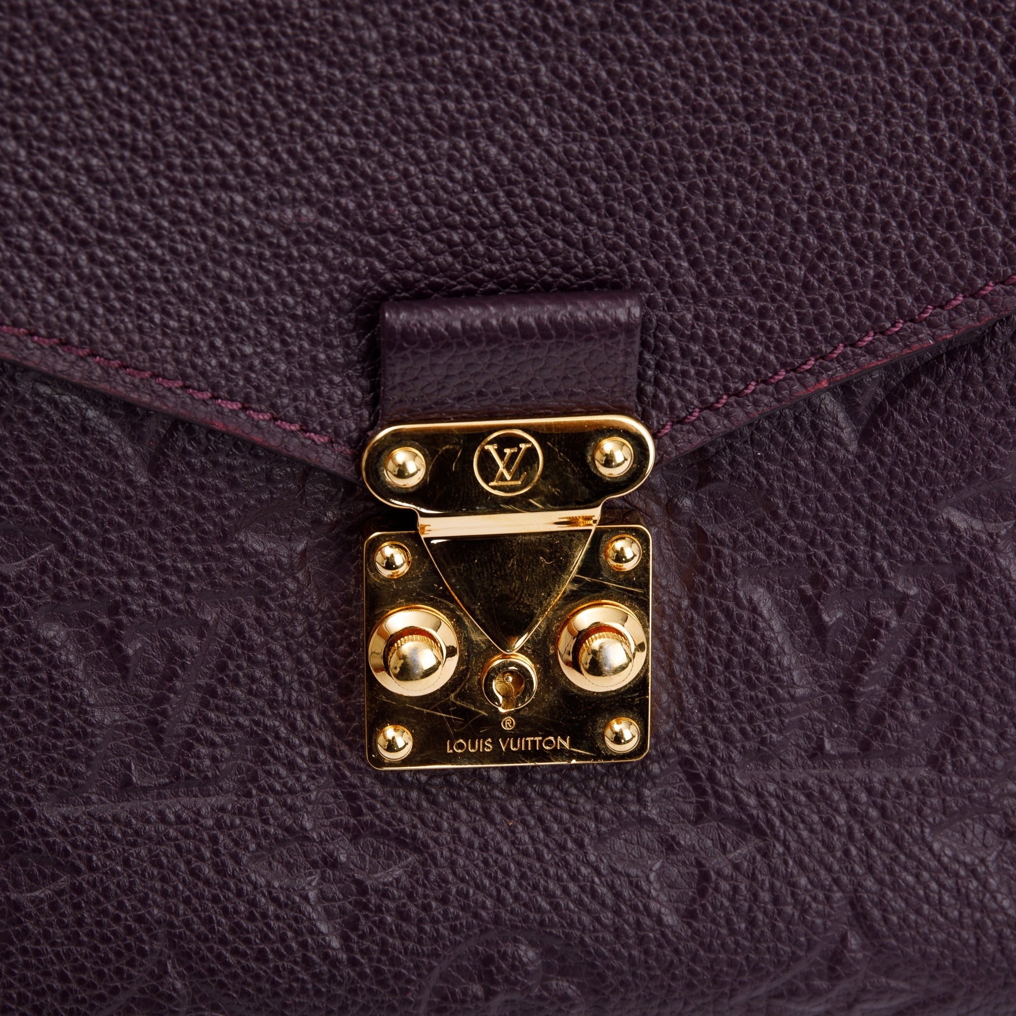 Louis Vuitton Purple Monogram Empreinte Leather Metis Hobo w/ Strap & Box