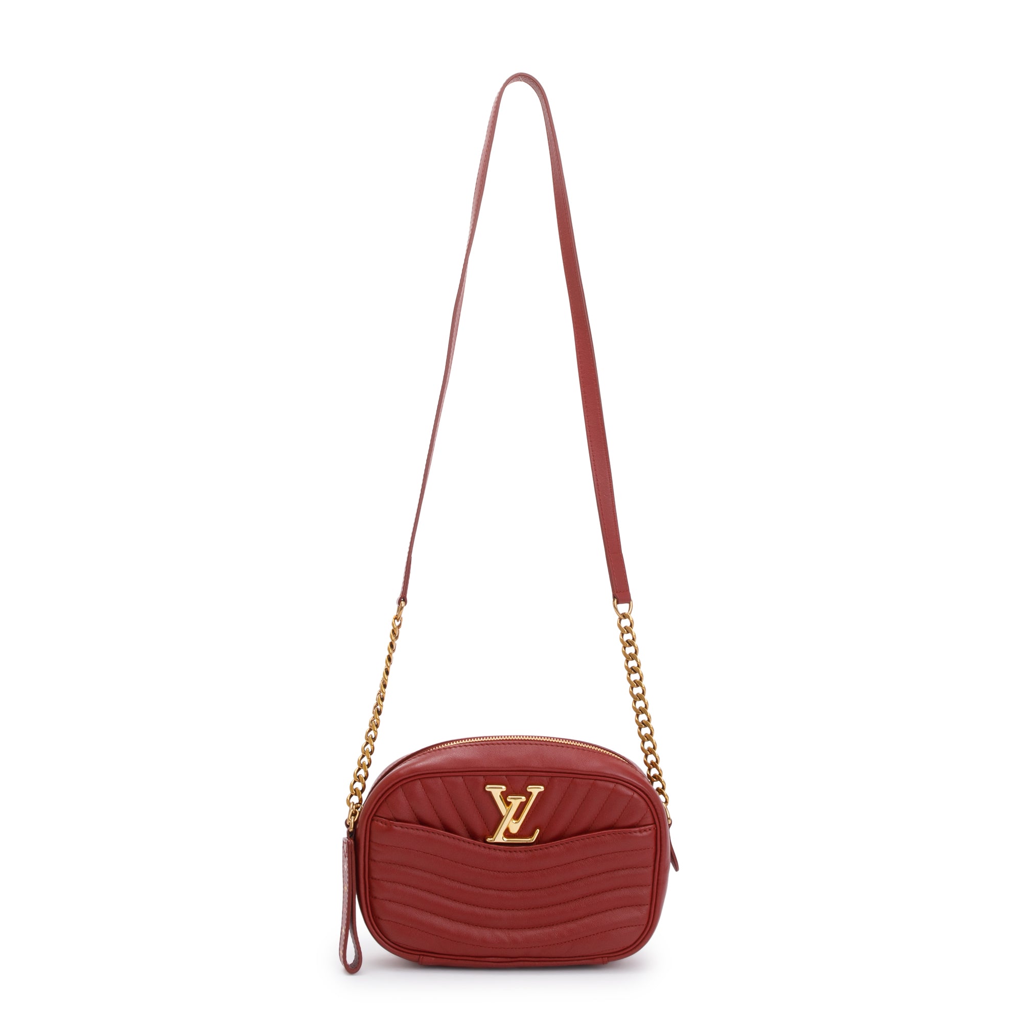 Louis Vuitton Red Calfskin Leather New Wave Camera Bag