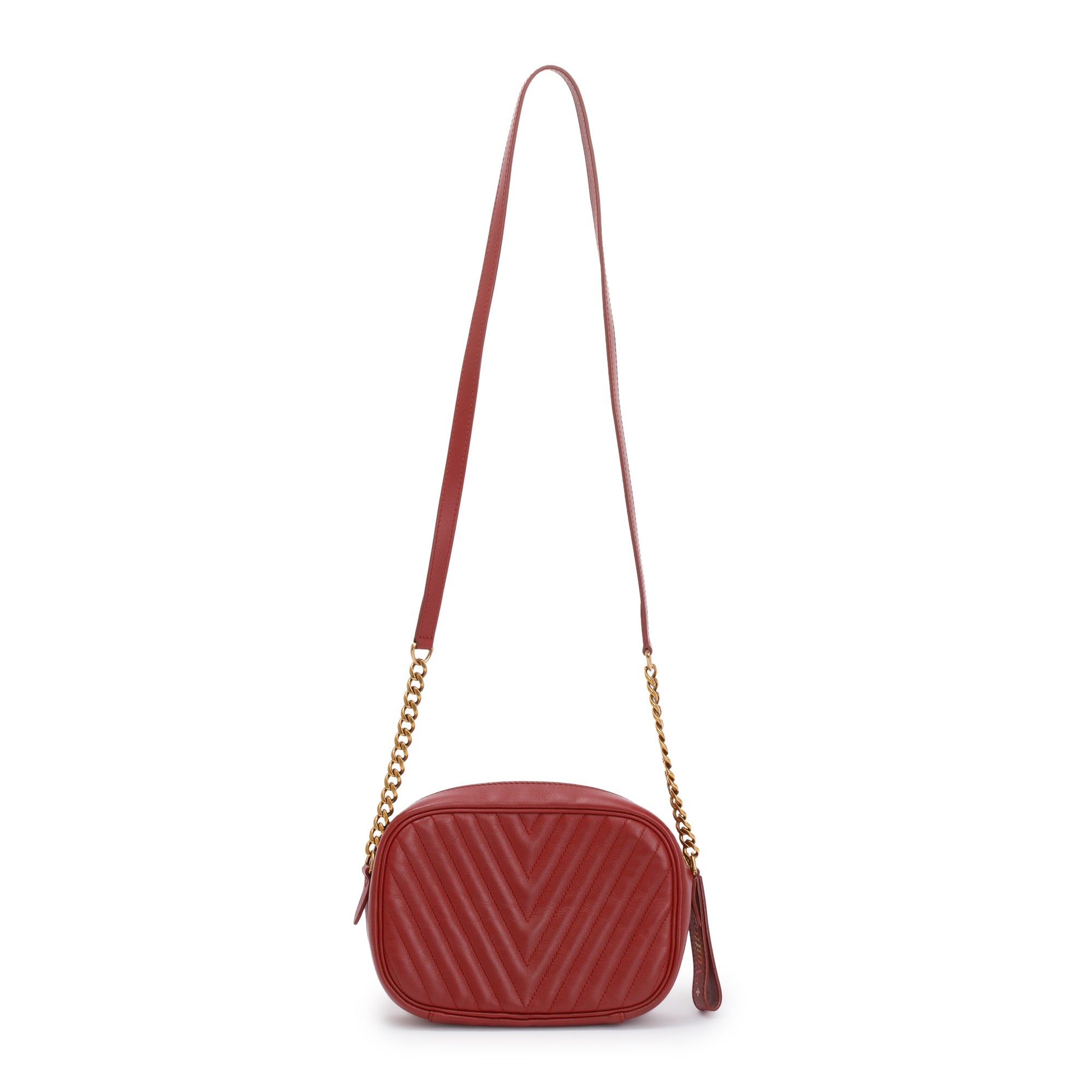 Louis Vuitton Red Calfskin Leather New Wave Camera Bag