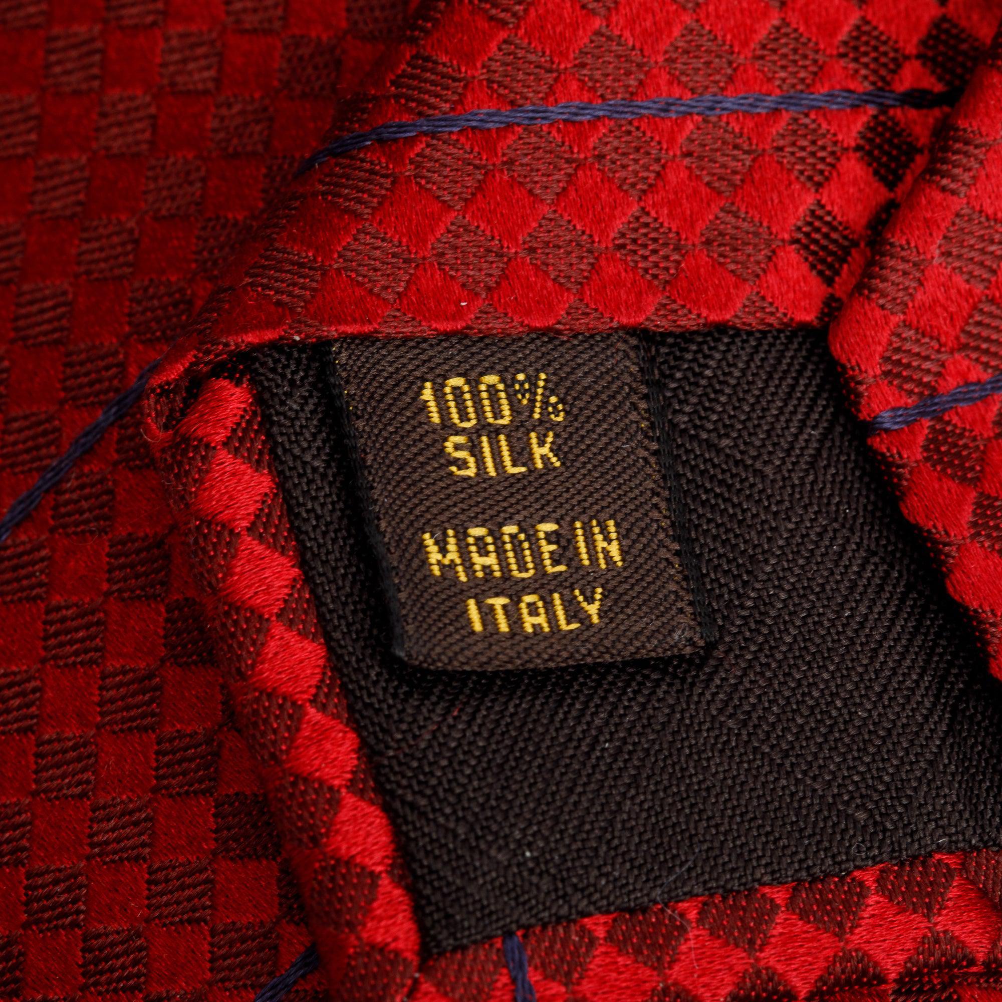 Louis Vuitton Red Classic Silk Tie w/ Box