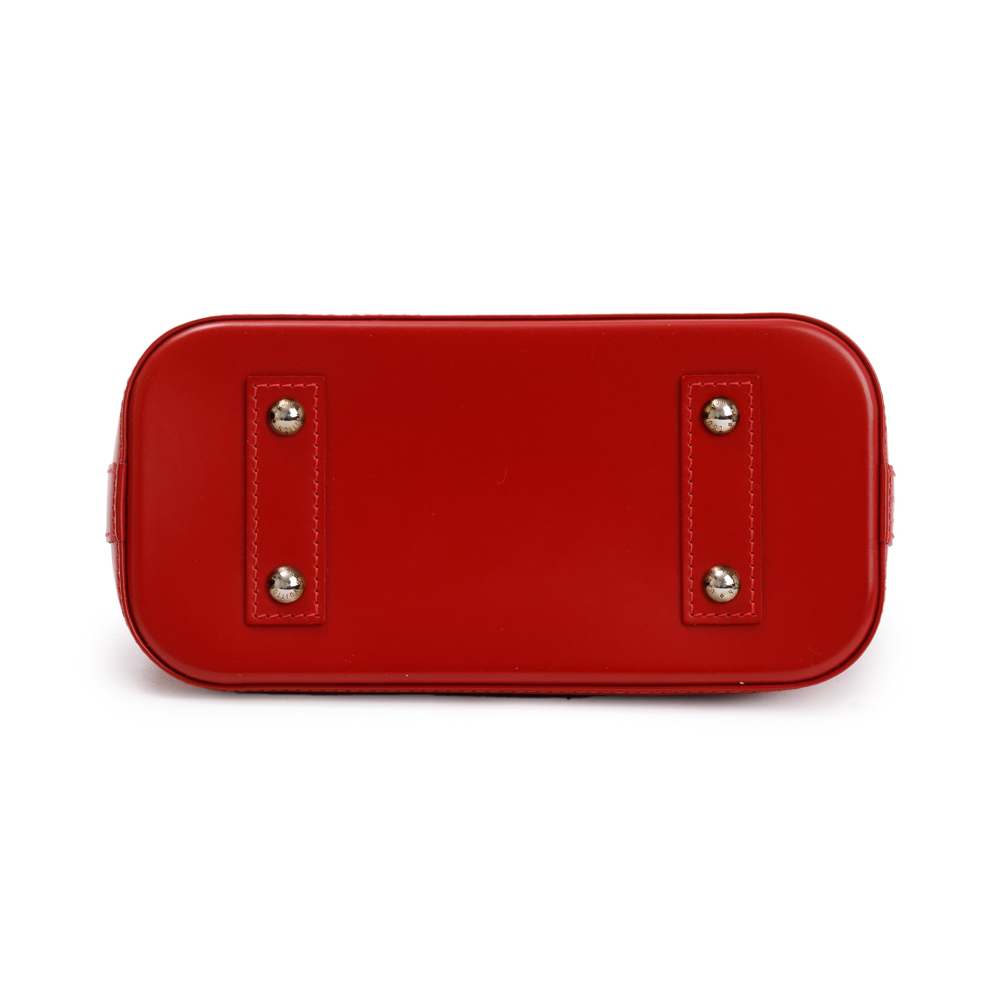 Louis Vuitton Red Epi Leather Alma BB w/ Strap & Receipt