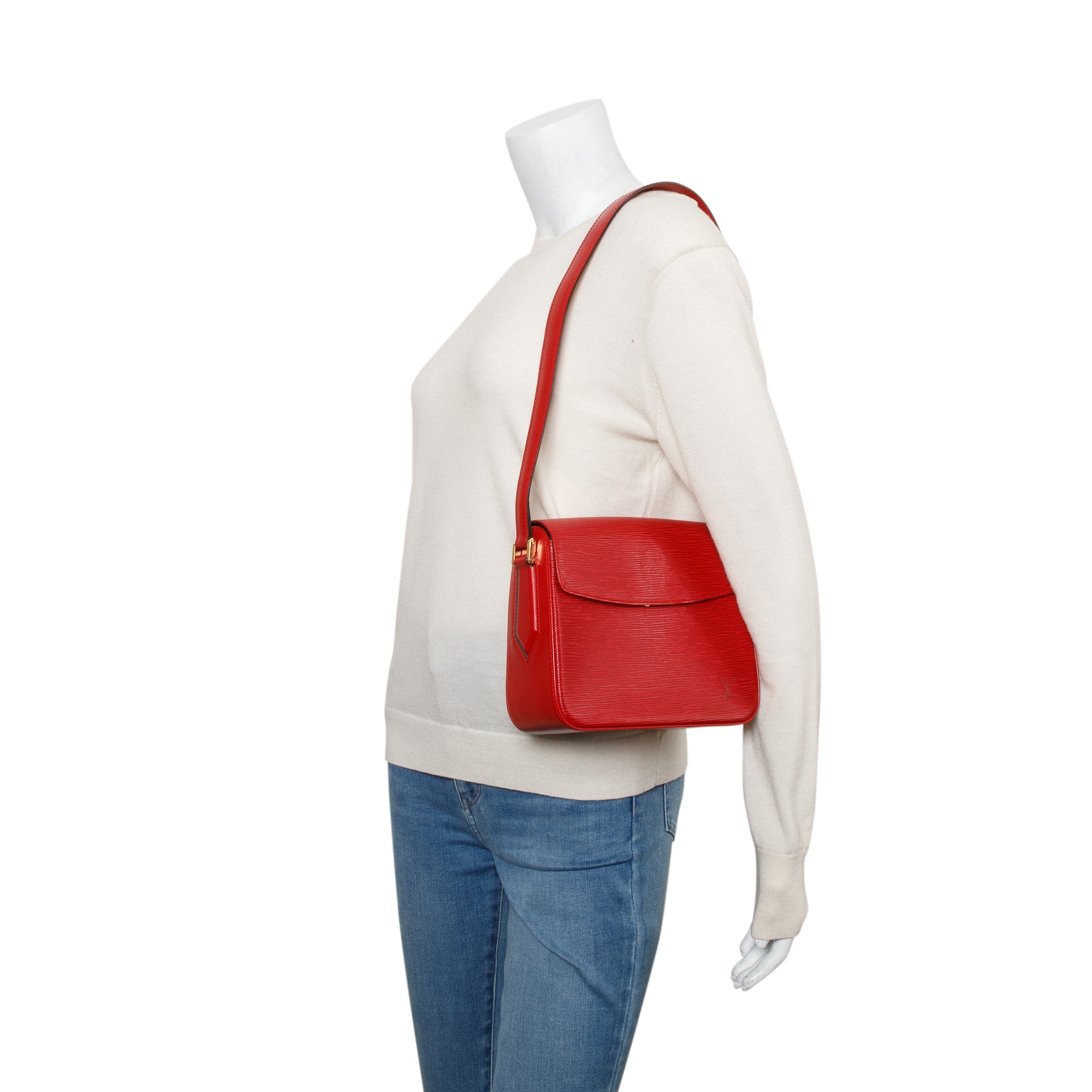 Louis Vuitton Red Epi Leather Buci Bag