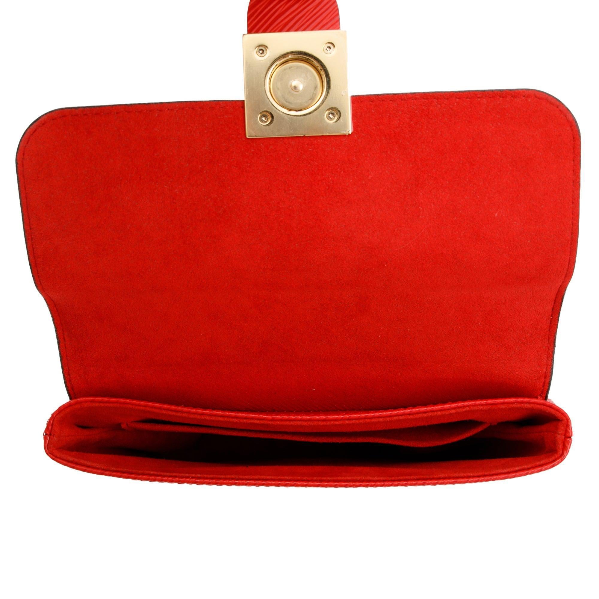 Louis Vuitton Red Epi Leather Locky BB w/ Strap & Box