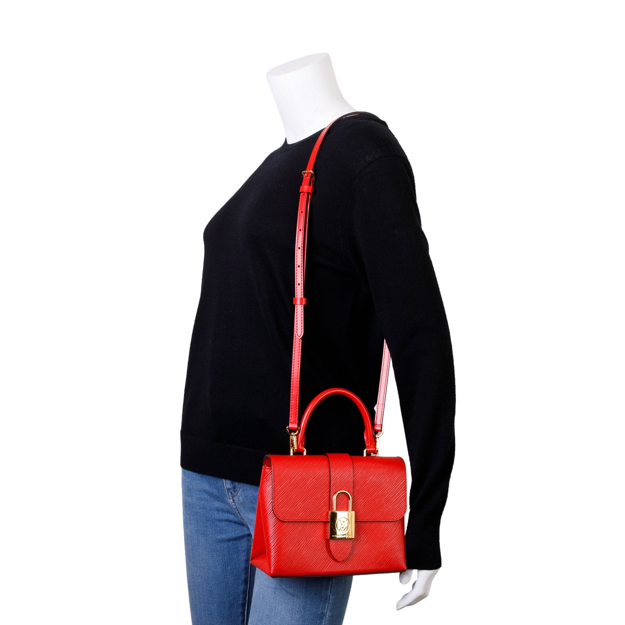 Louis Vuitton Red Epi Leather Locky BB w/ Strap & Box