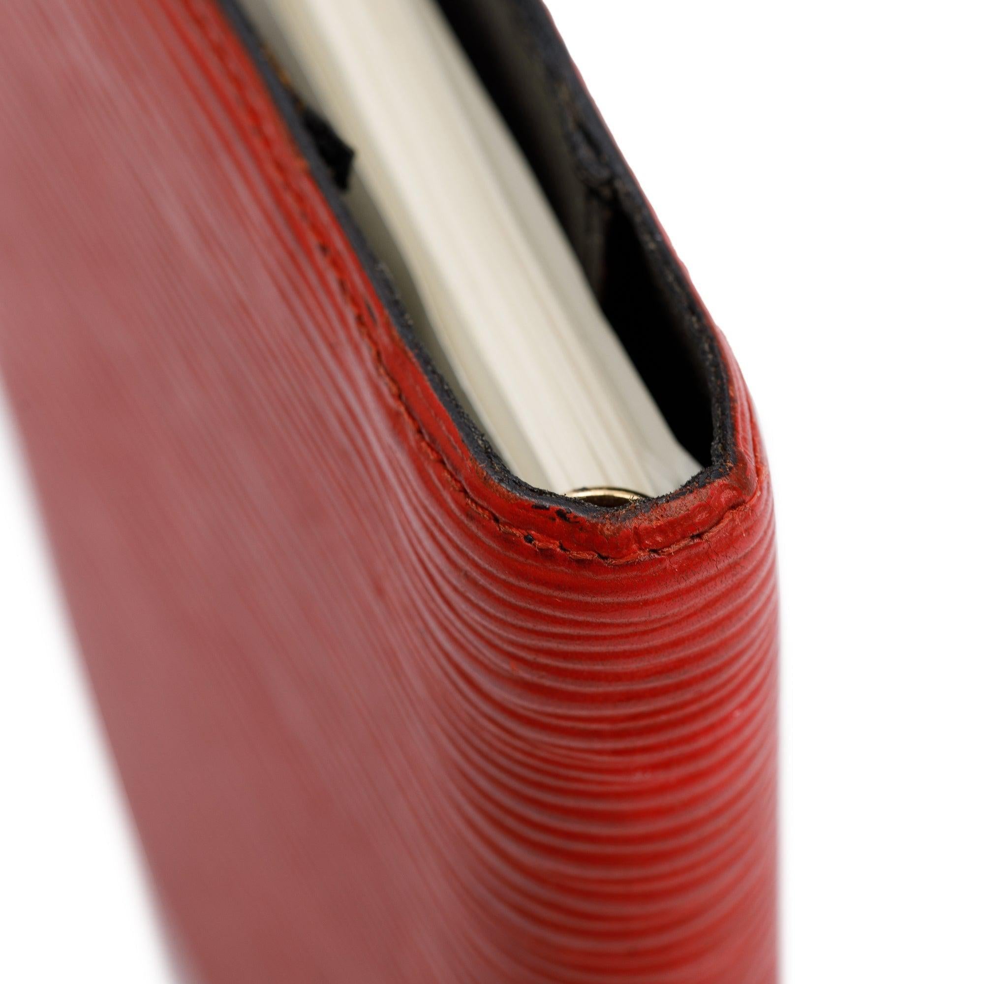 Louis Vuitton Red Epi Leather Small Ring Agenda Cover