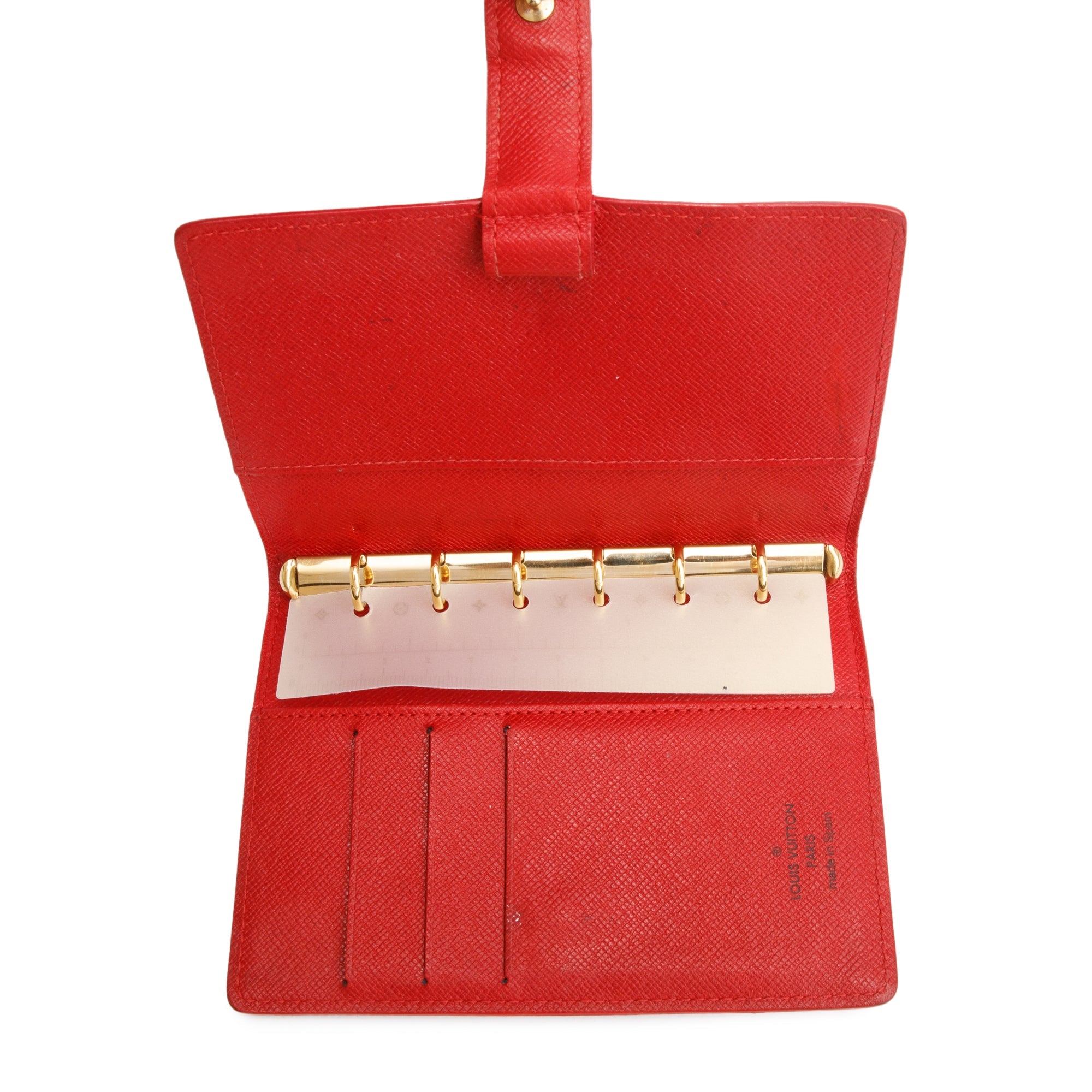 Louis Vuitton Red Epi Leather Small Ring Agenda Cover