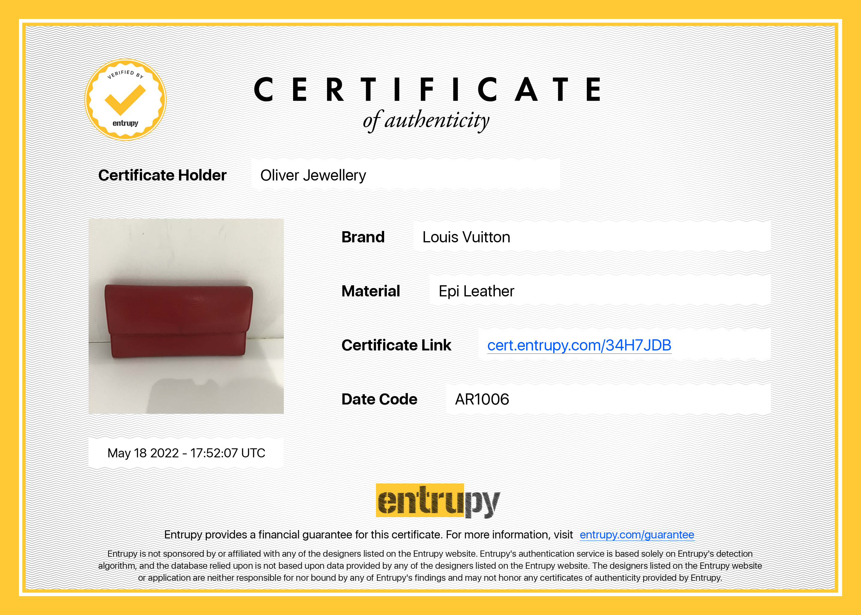 Louis Vuitton Red Epi Porte Tresor International Wallet