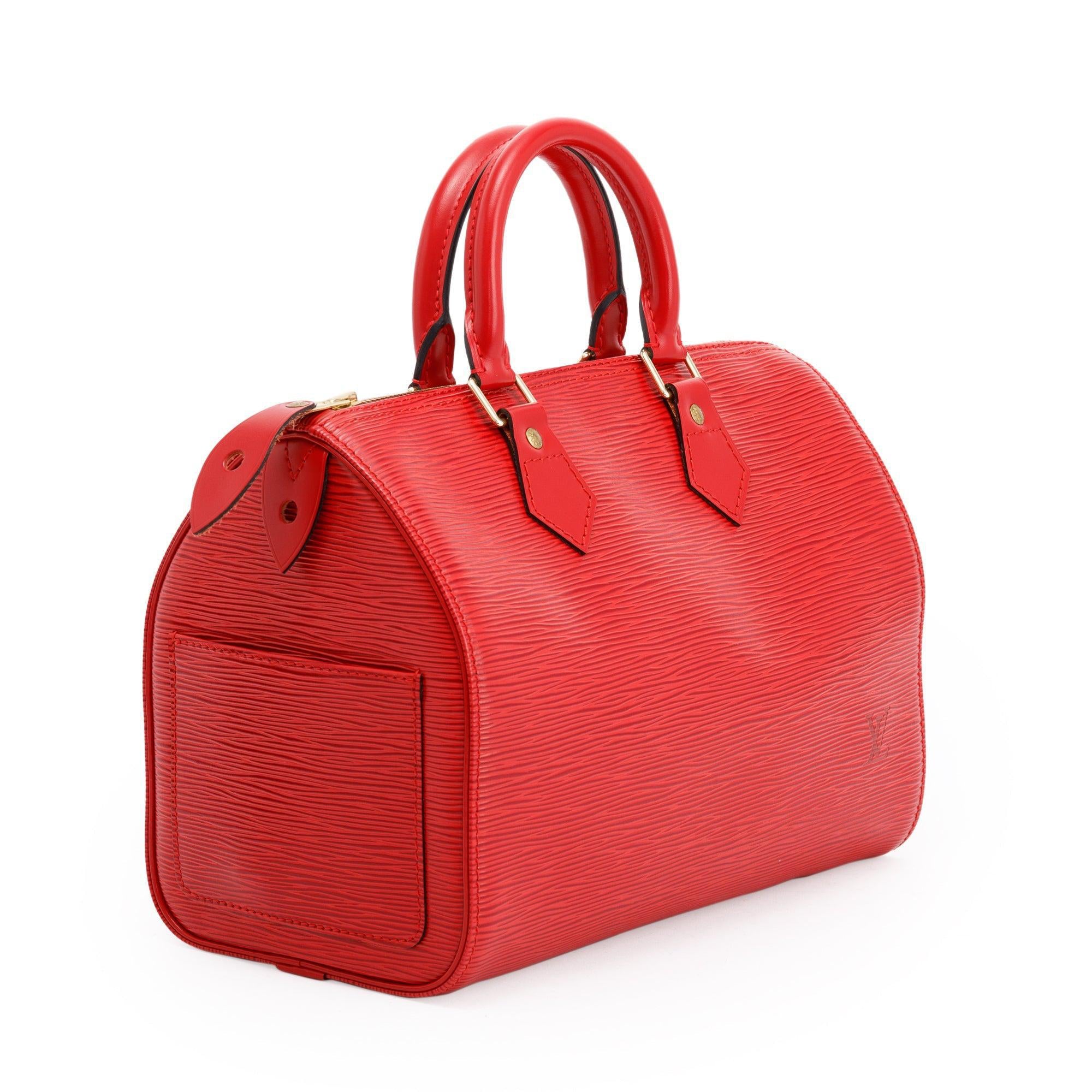 Louis Vuitton Red Epi Speedy 25