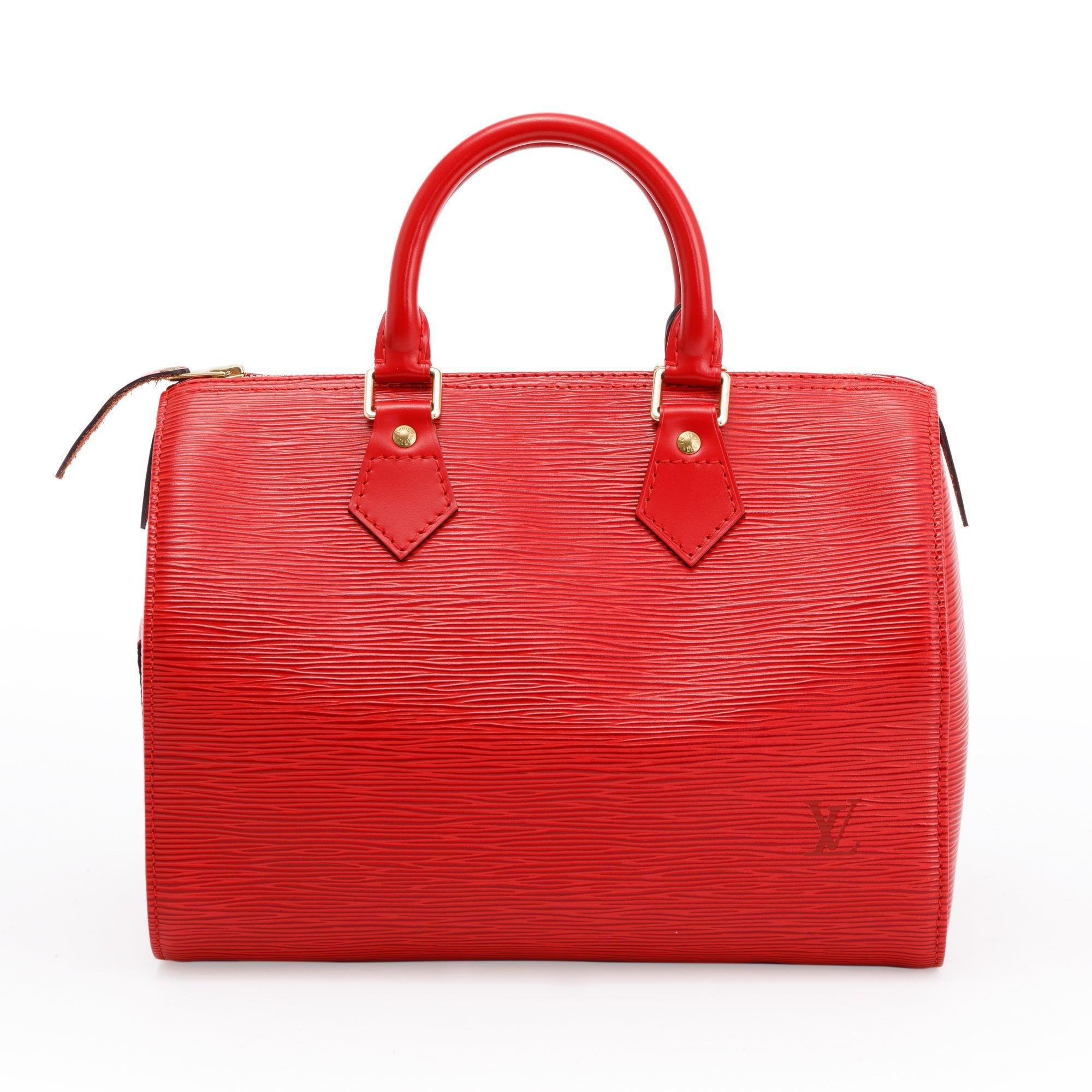 Louis Vuitton Red Epi Speedy 25