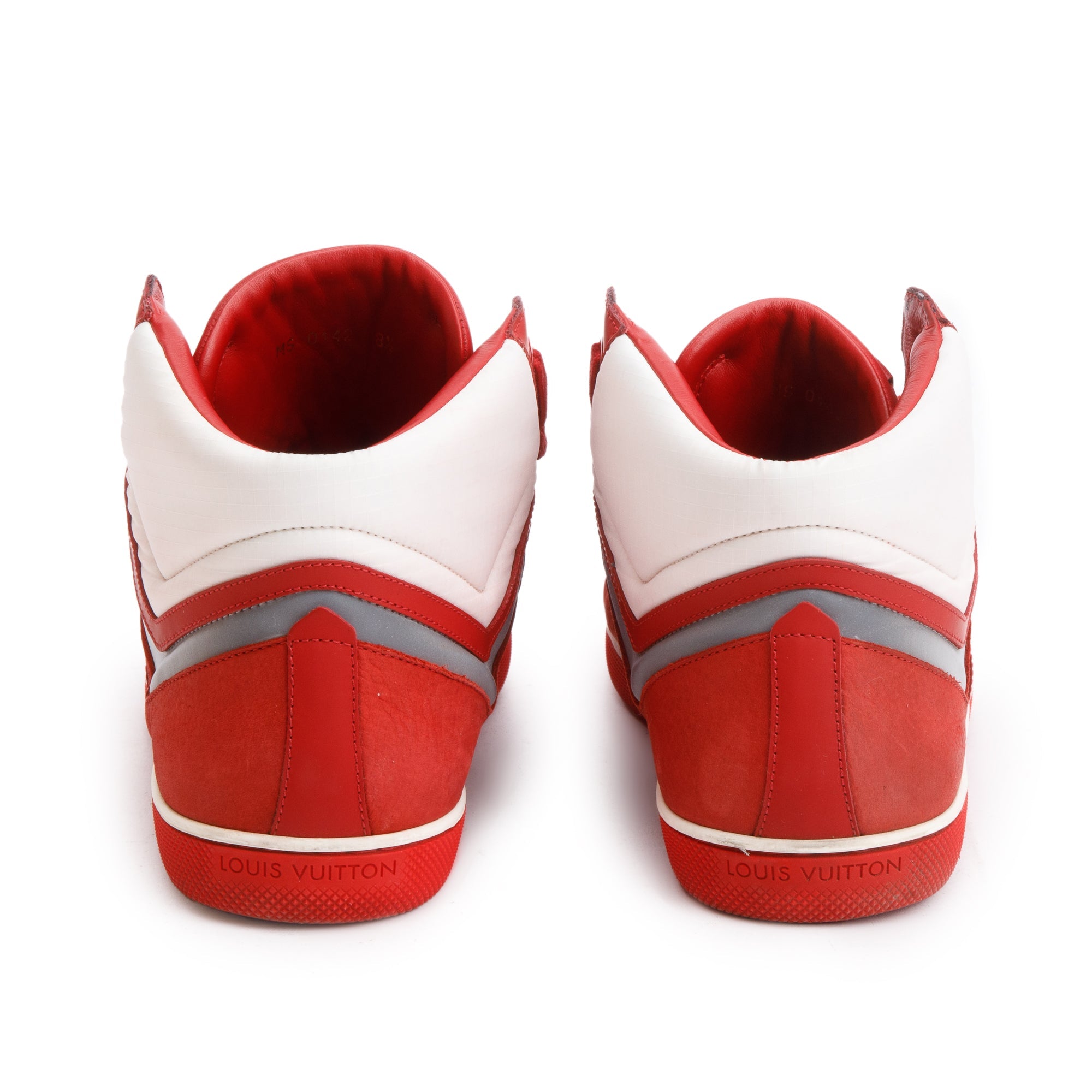 Louis Vuitton Red Leather AW2012 High-Top Sneakers, Size 8.5 w/ Box