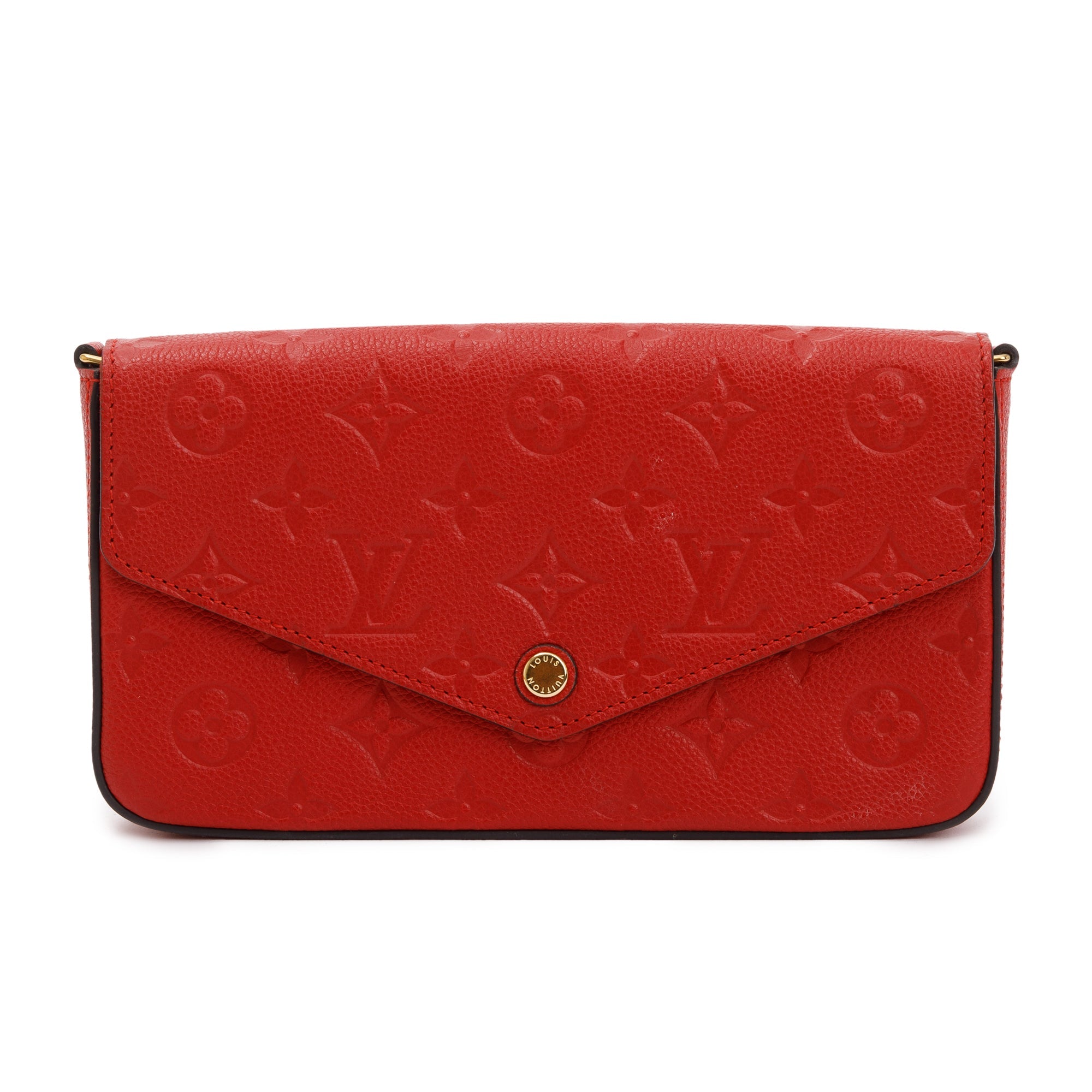 Louis Vuitton Red Monogram Empreinte Leather Felicie Pochette w/ Box