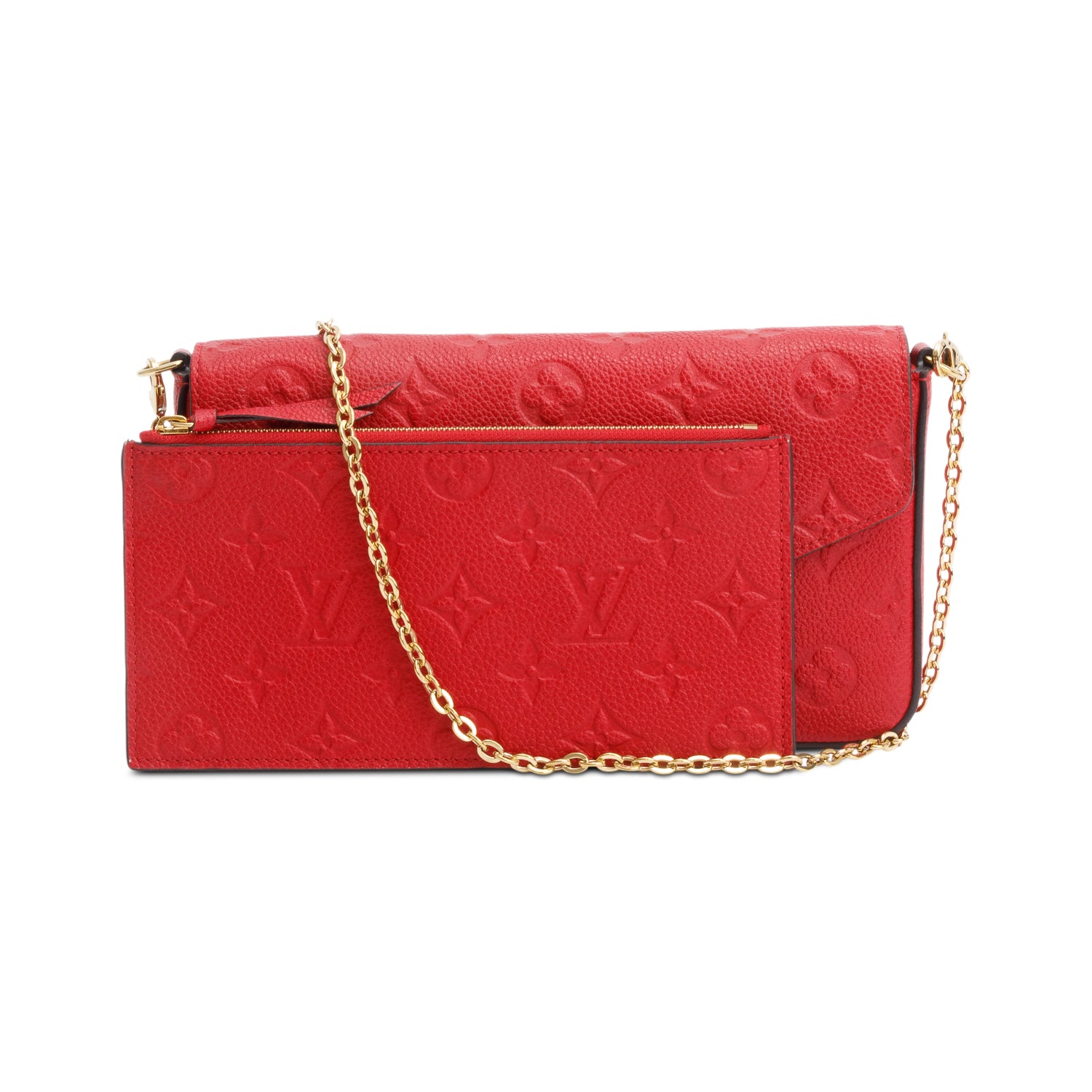Louis Vuitton Red Monogram Empreinte Leather Felicie Pochette w/ Insert