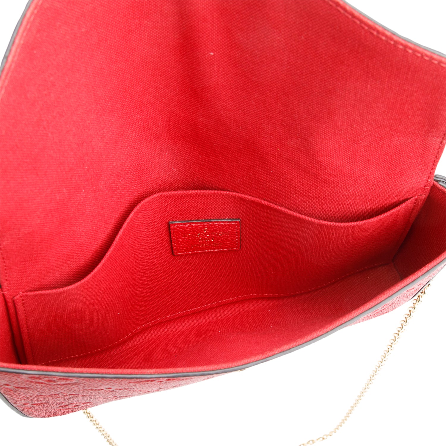 Louis Vuitton Red Monogram Empreinte Leather Felicie Pochette w/ Insert