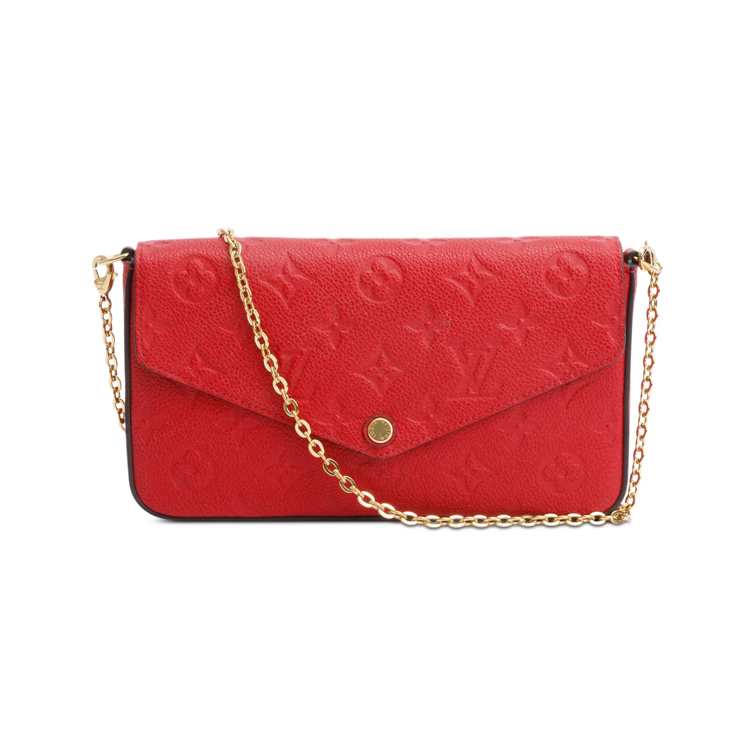 Louis Vuitton Red Monogram Empreinte Leather Felicie Pochette w/ Insert