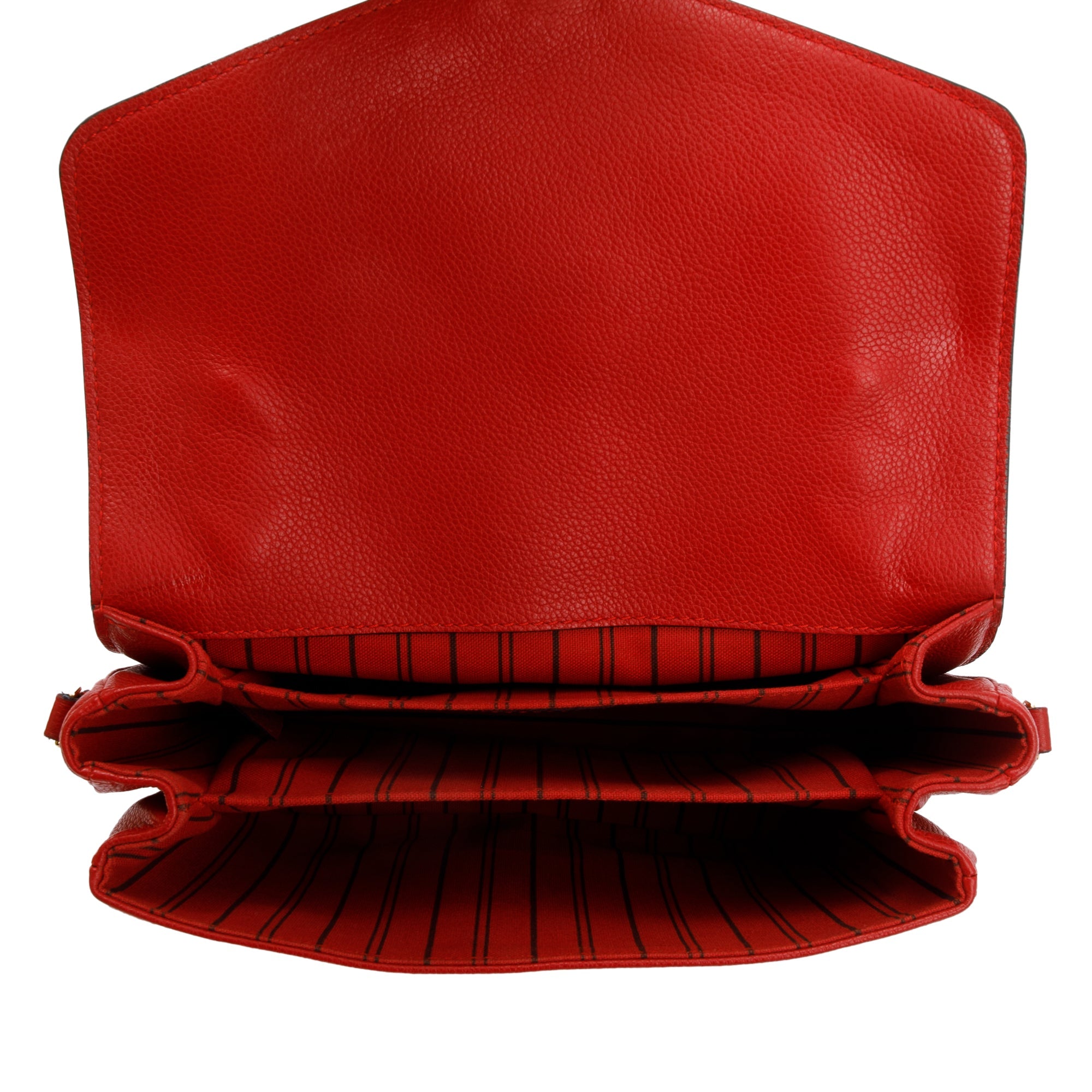 Louis Vuitton Red Monogram Empreinte Leather Pochette Metis w/ Box