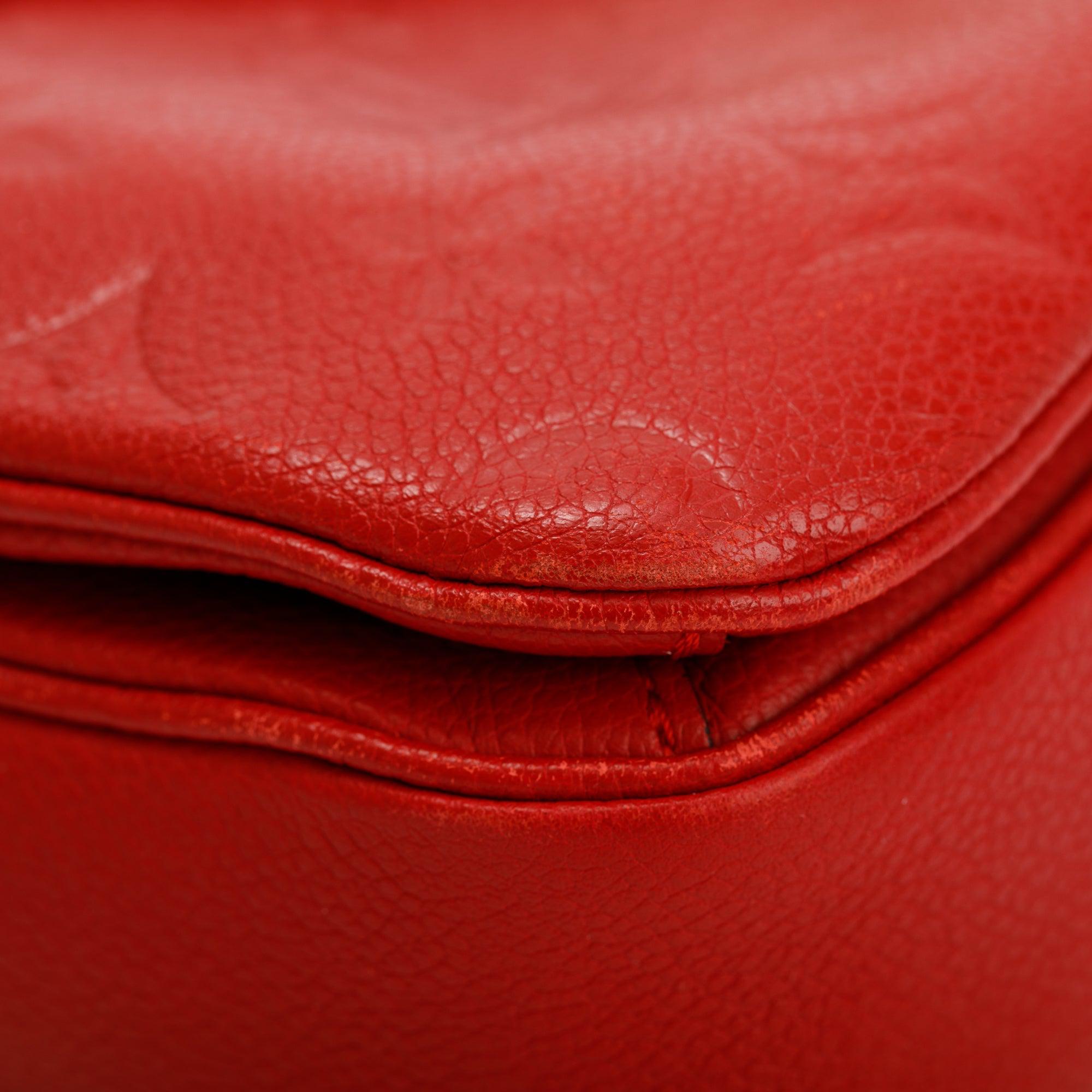 Louis Vuitton Red Monogram Empreinte Leather Pochette Metis w/ Box