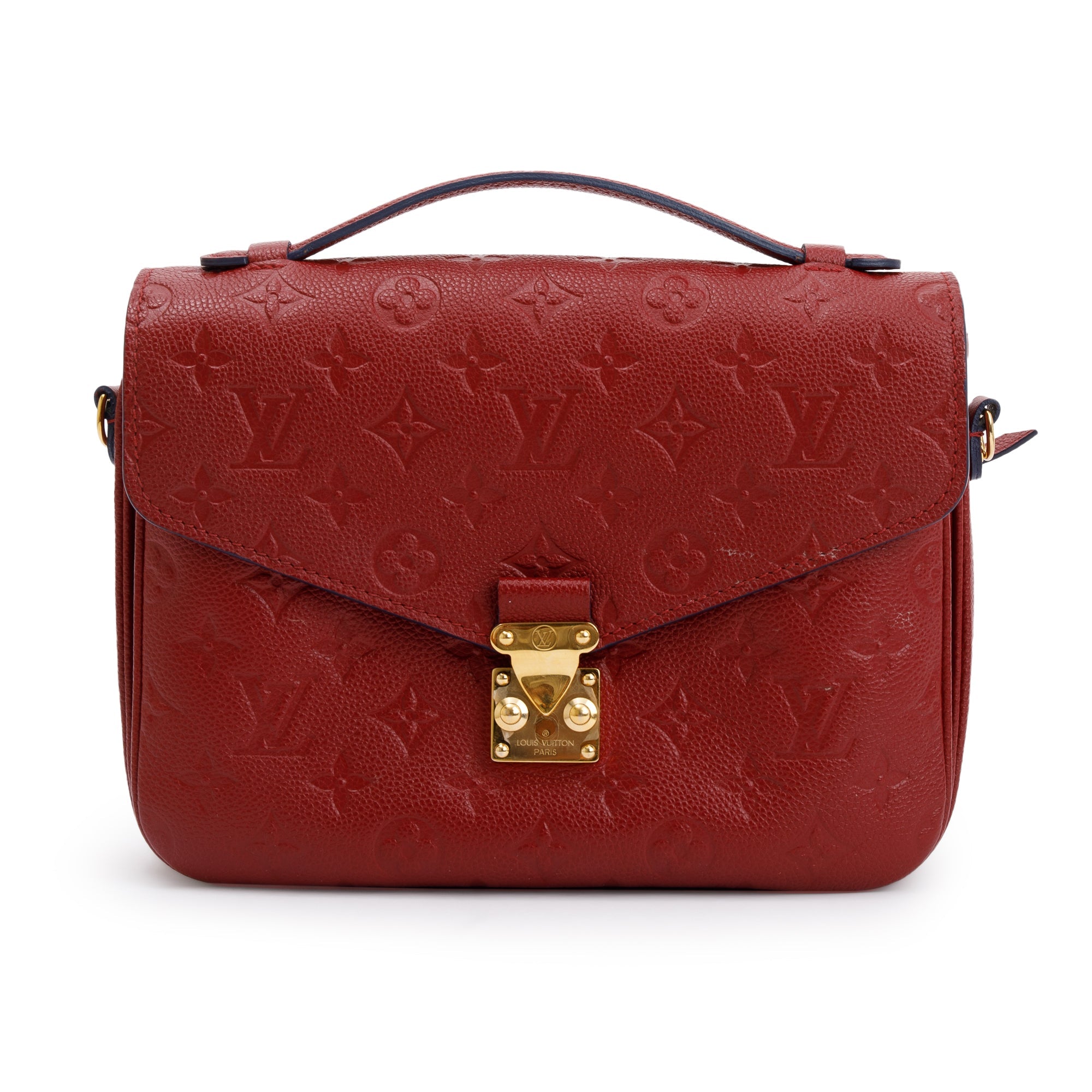 Louis Vuitton Red Monogram Empreinte Leather Pochette Metis w/ Box & Receipt