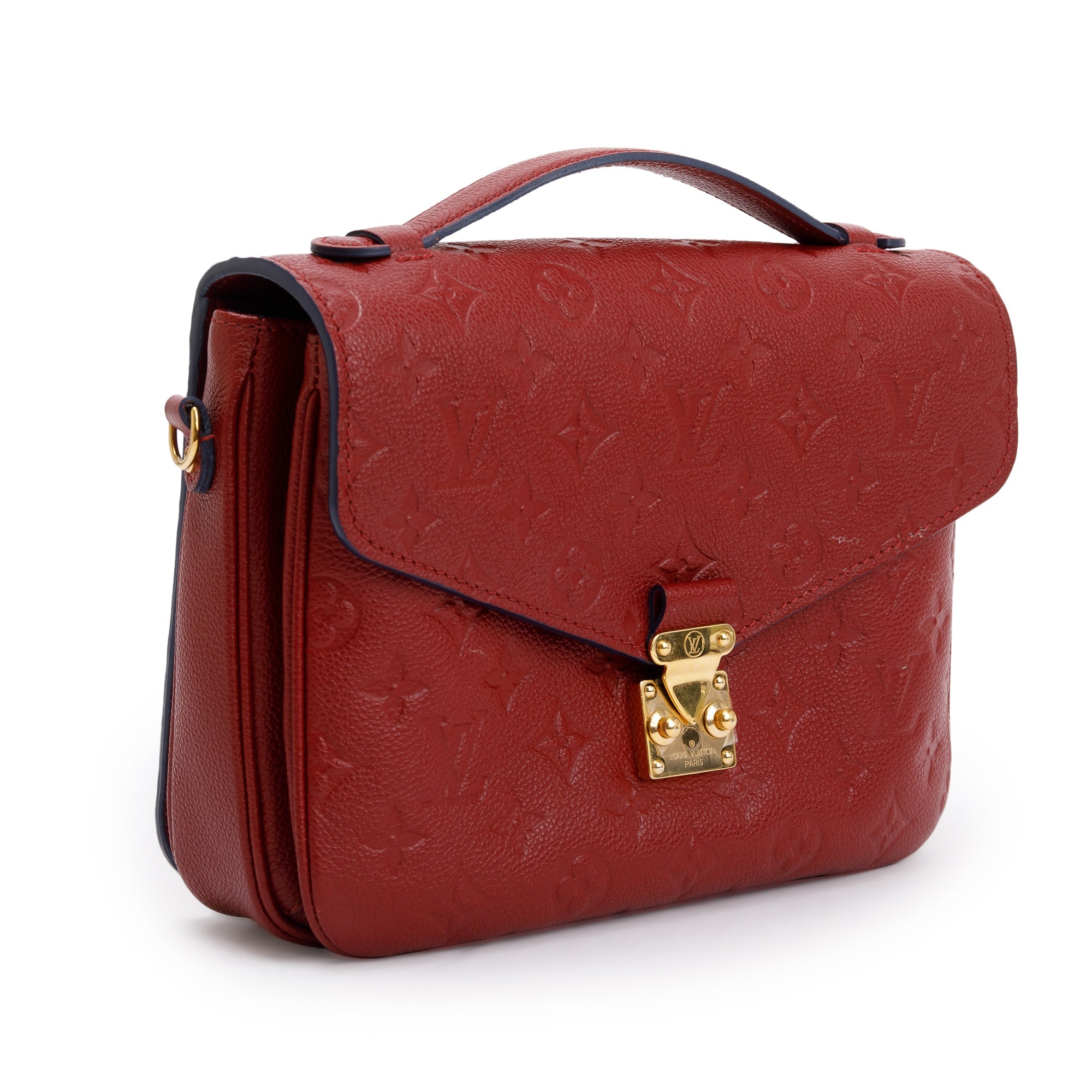 Louis Vuitton Red Monogram Empreinte Leather Pochette Metis w/ Box & Receipt