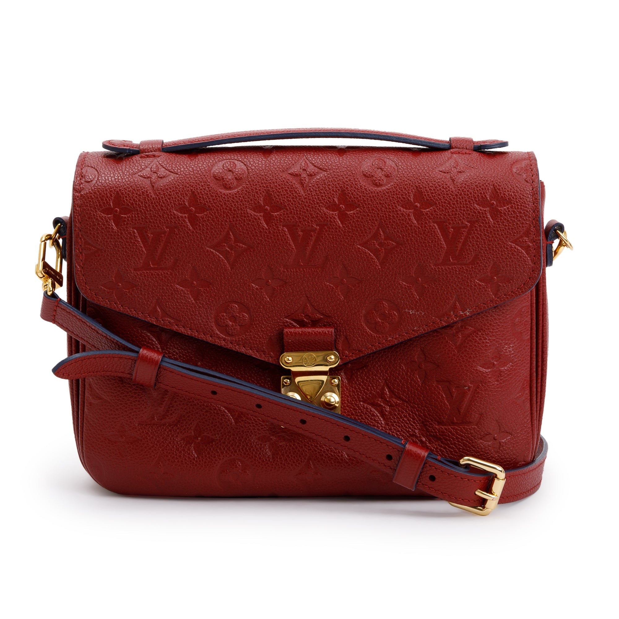 Louis Vuitton Red Monogram Empreinte Leather Pochette Metis w/ Box & Receipt