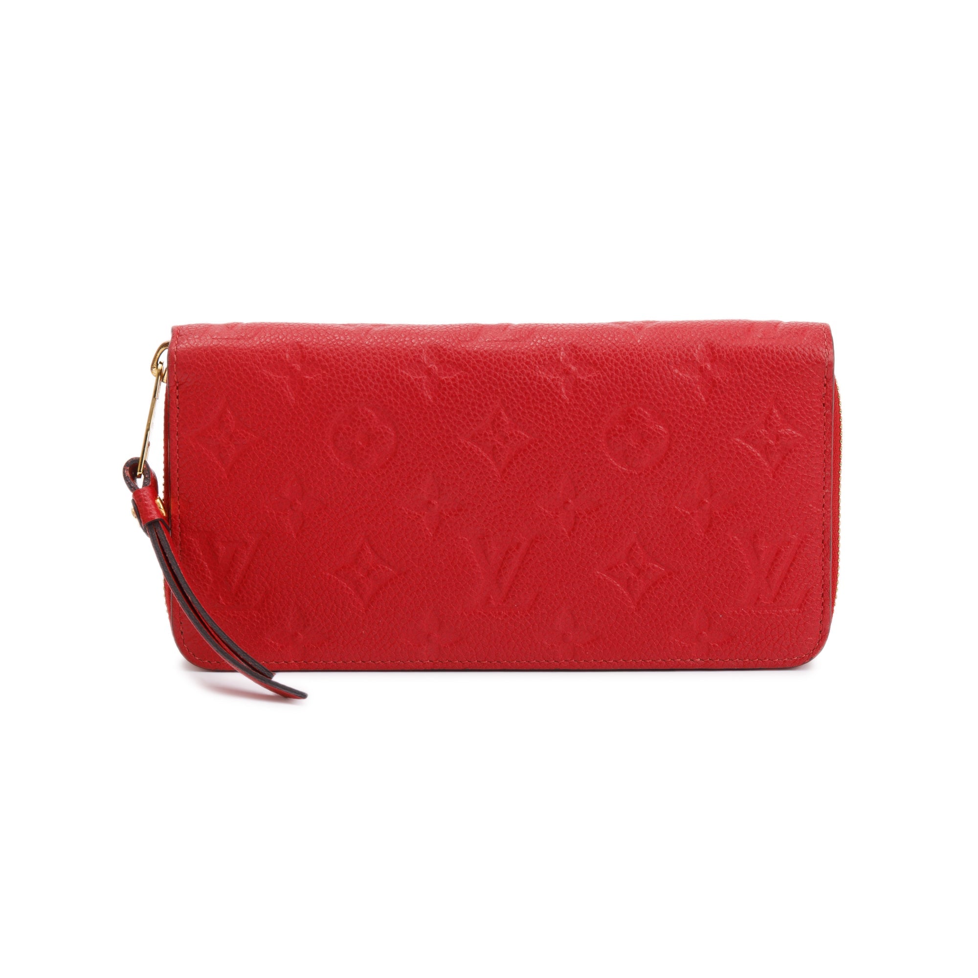 Louis Vuitton Red Monogram Empreinte Leather Zippy Wallet w/ Box