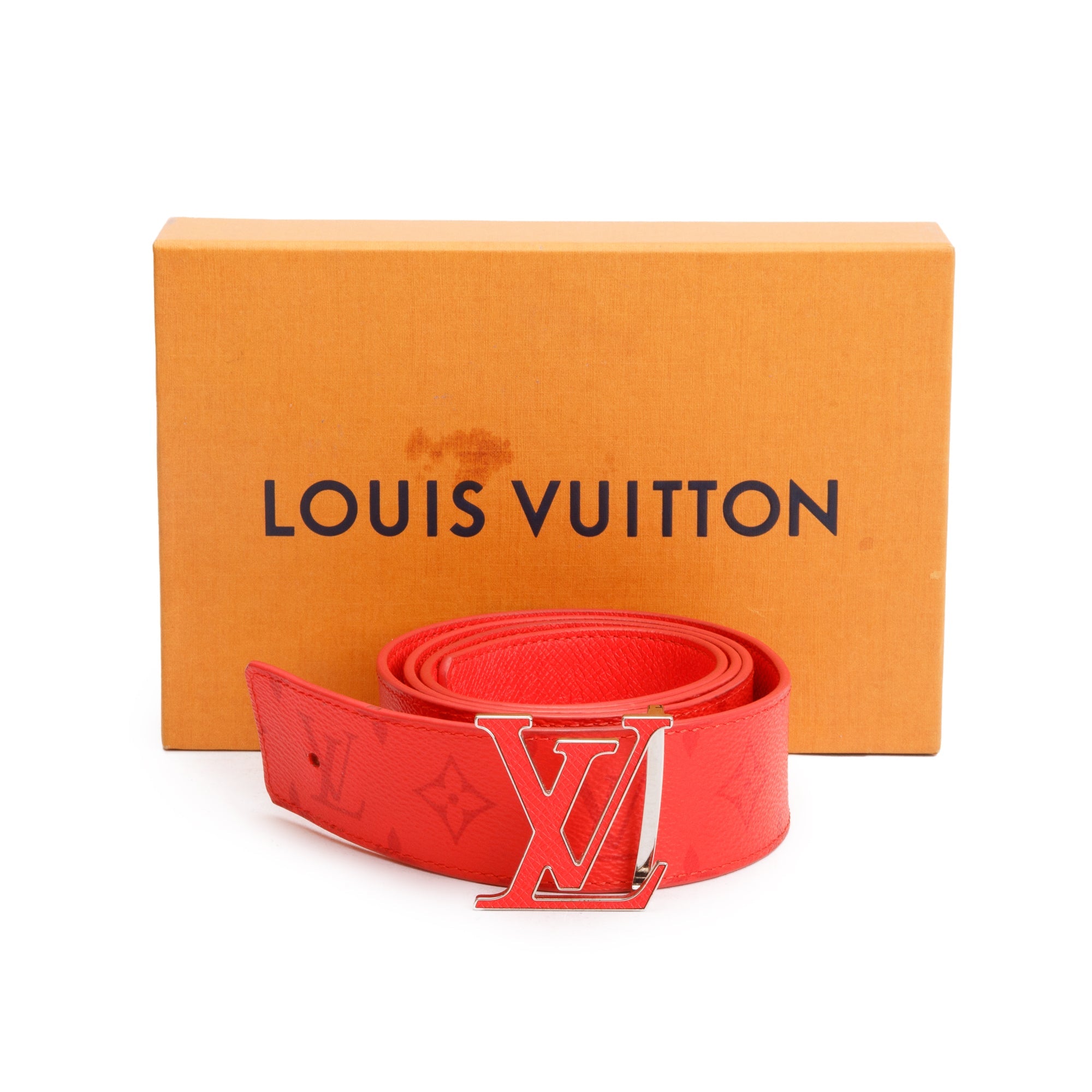 Louis Vuitton Red Monogram LV Initiales 40 MM Reversible Belt, 100 40 w/ Box