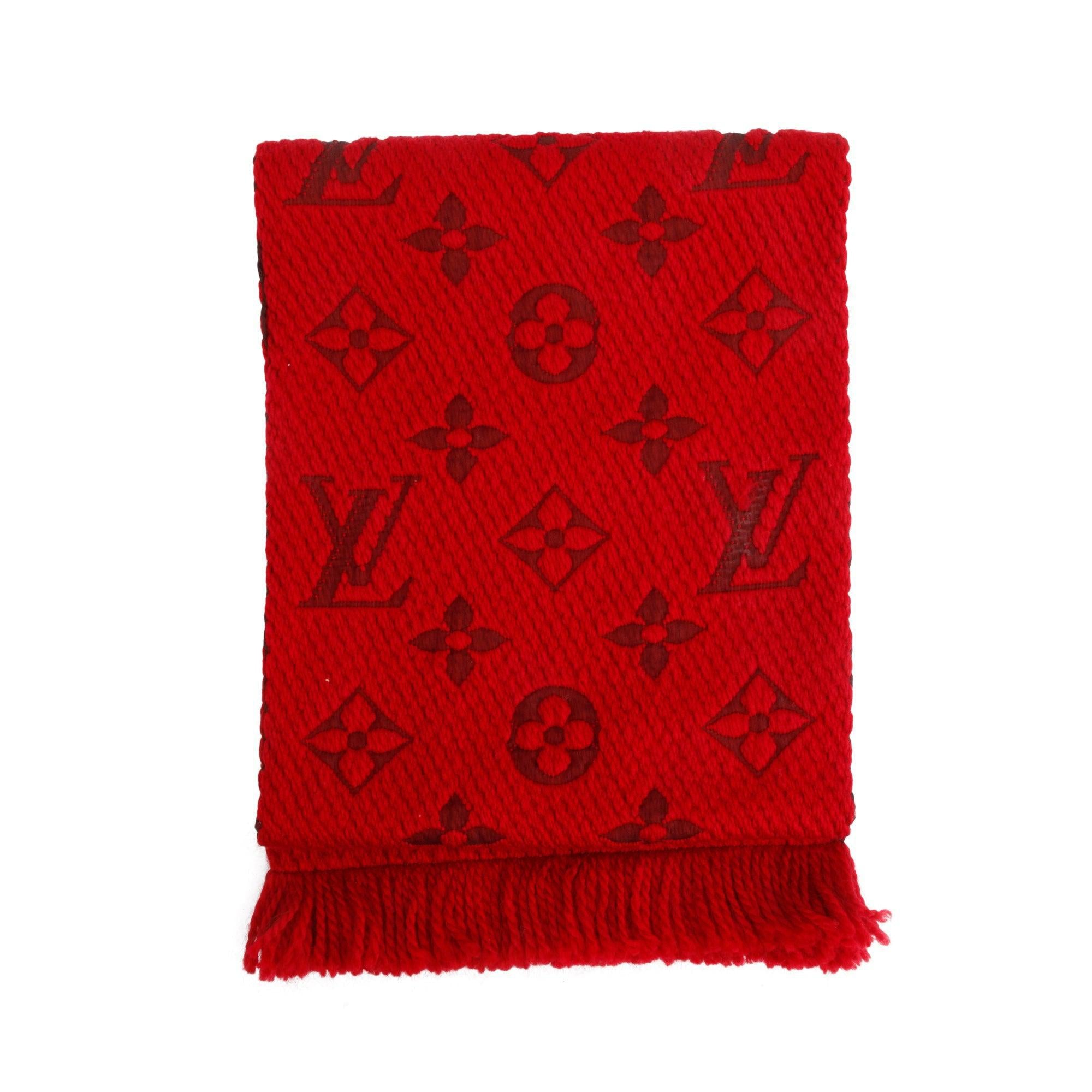 Louis Vuitton Red Monogram Logomania Wool Scarf – OLIVER'S