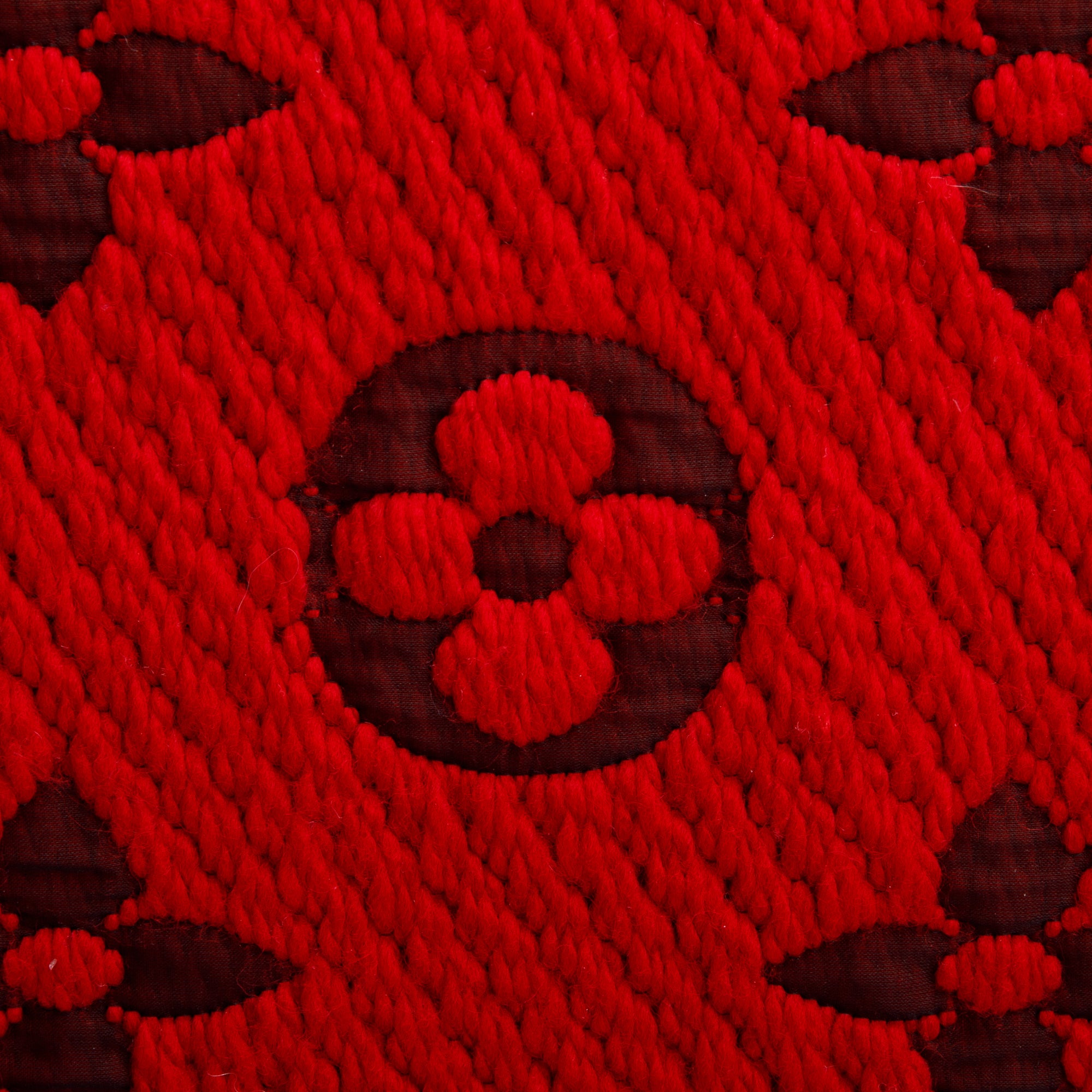 Louis Vuitton Red Monogram Logomania Wool Silk Scarf w/ Box